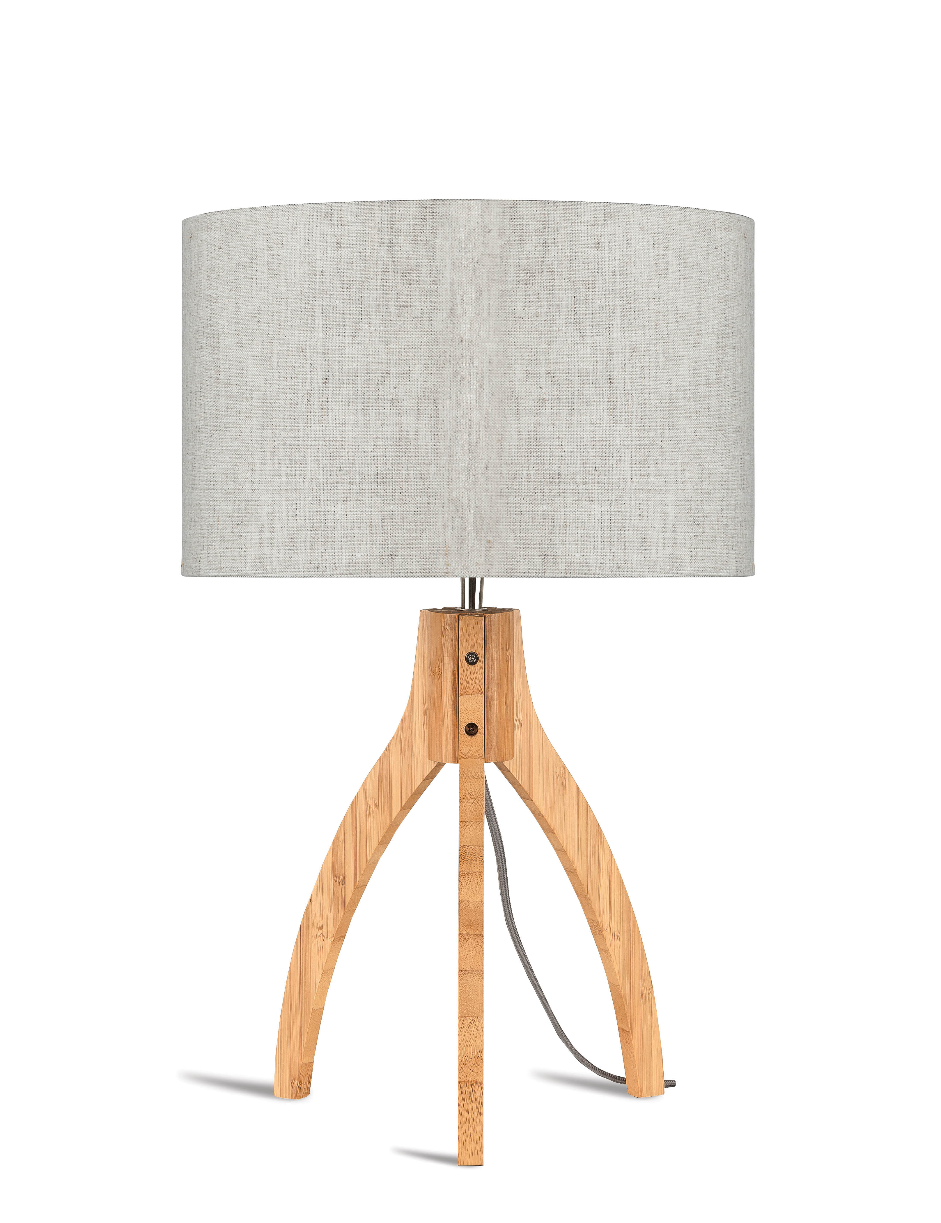 Good&Mojo Tafellamp 'Annapurna' Bamboe en Eco linnen, kleur Beige