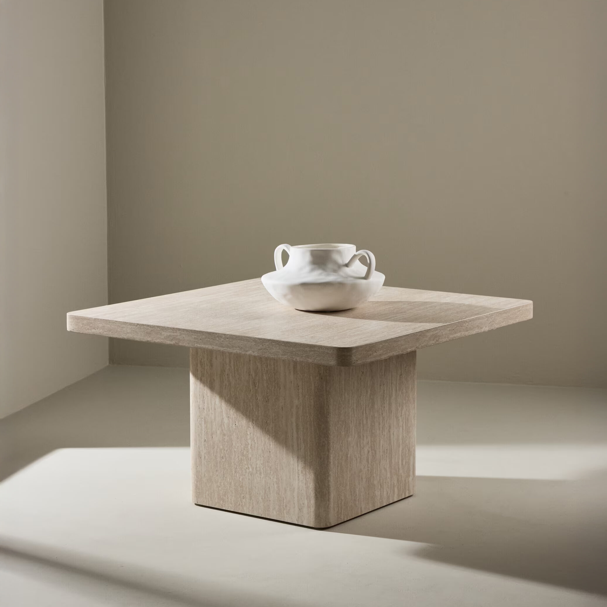Nohr Vierkante Salontafel Antonios Travertinlook, 80 x 80cm - Beige