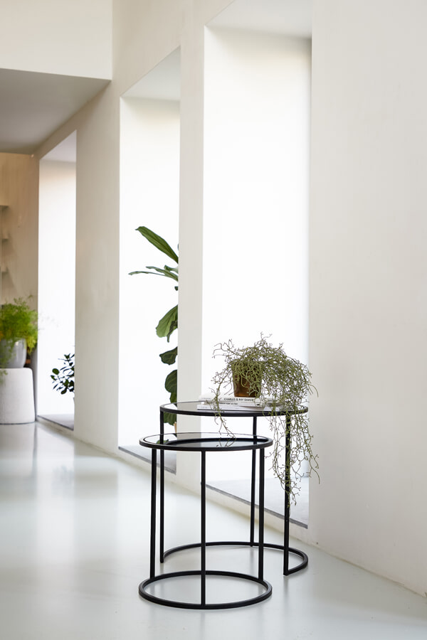 Light & Living Bijzettafel 'Duarte' Set van 2 stuks, kleur Mat Zwart