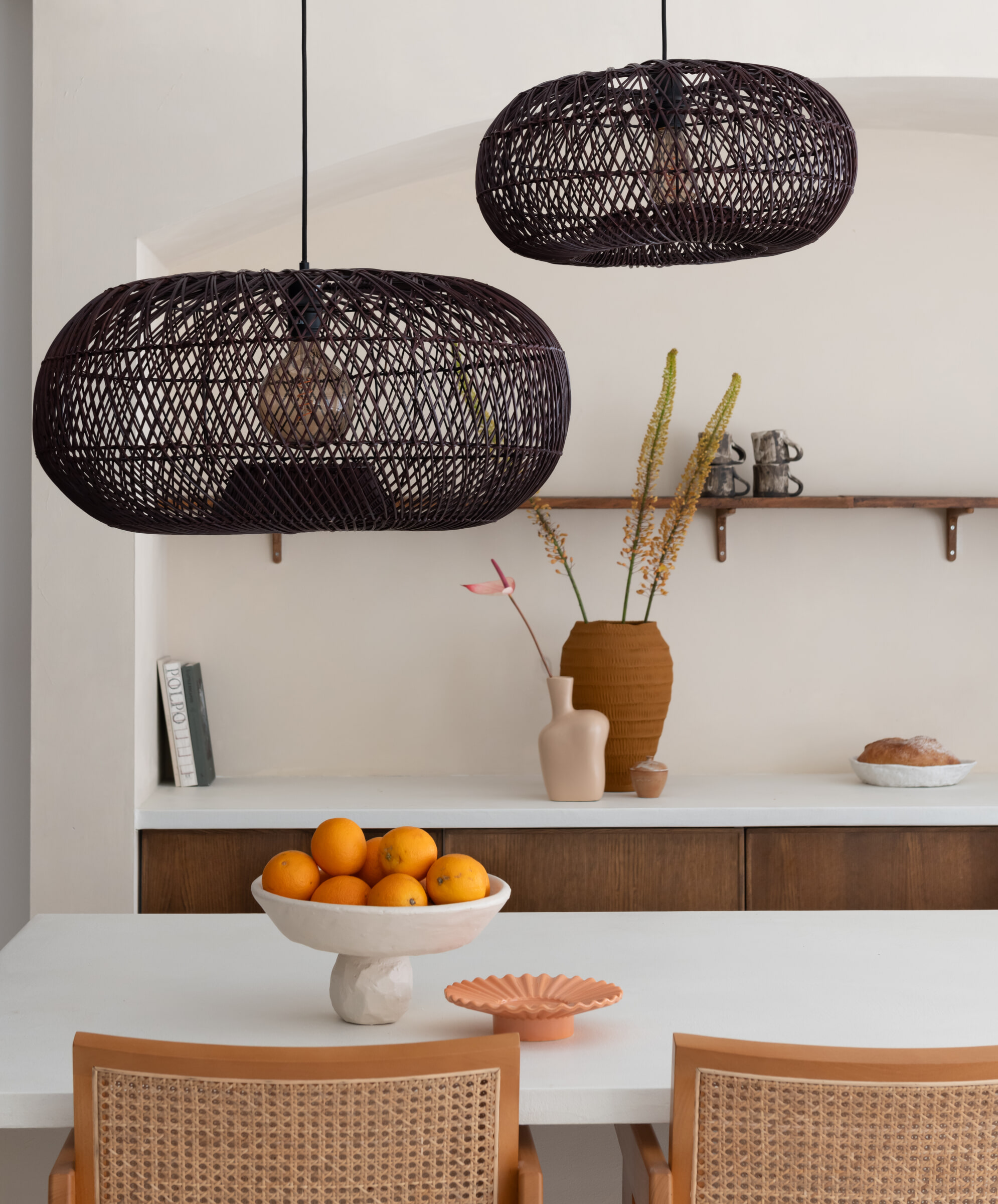 GOOD&MOJO Hanglamp 'Arizona' Bamboe, 50cm, kleur Burgundy