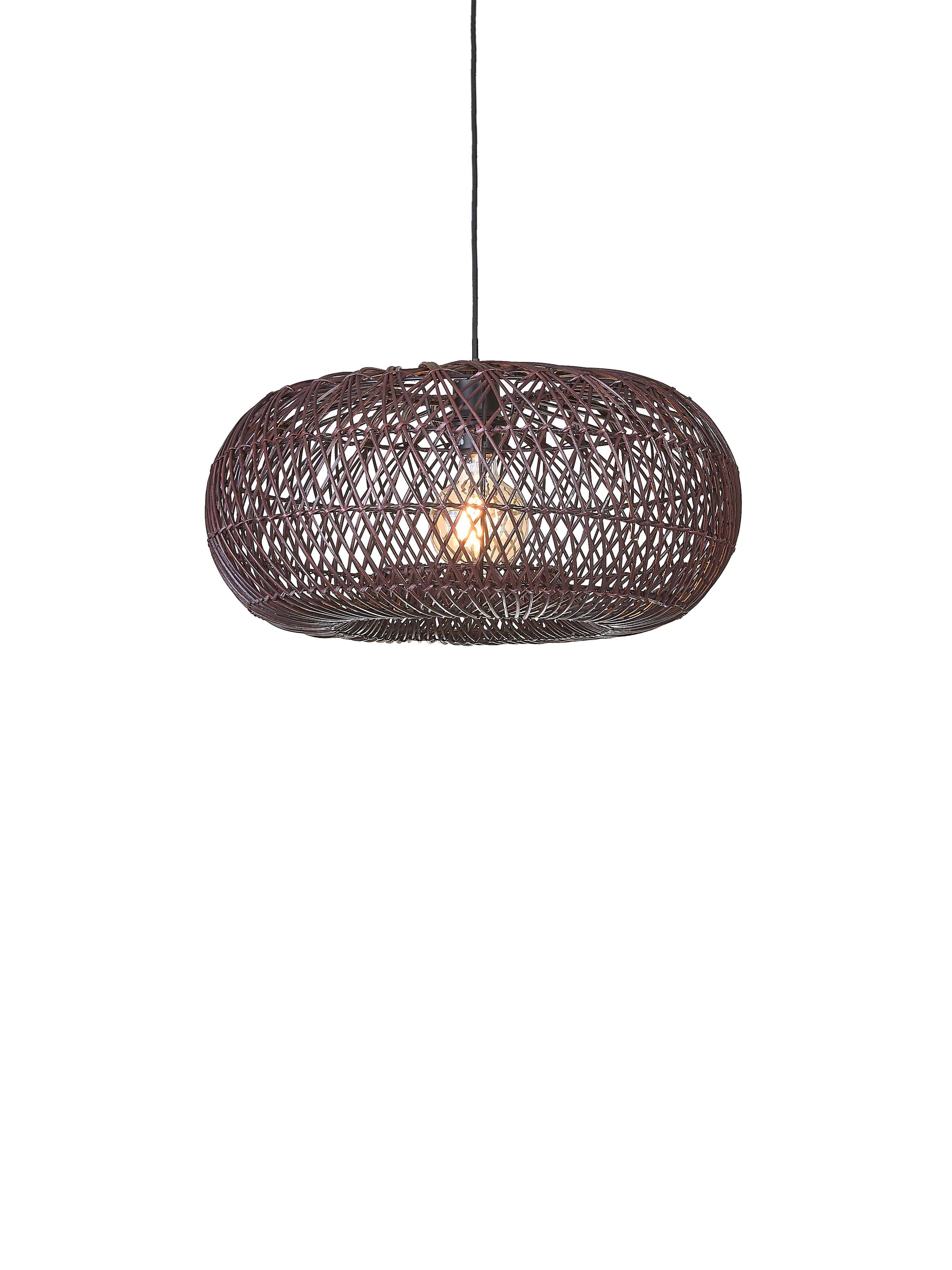 GOOD&MOJO Hanglamp 'Arizona' Bamboe, 50cm, kleur Burgundy