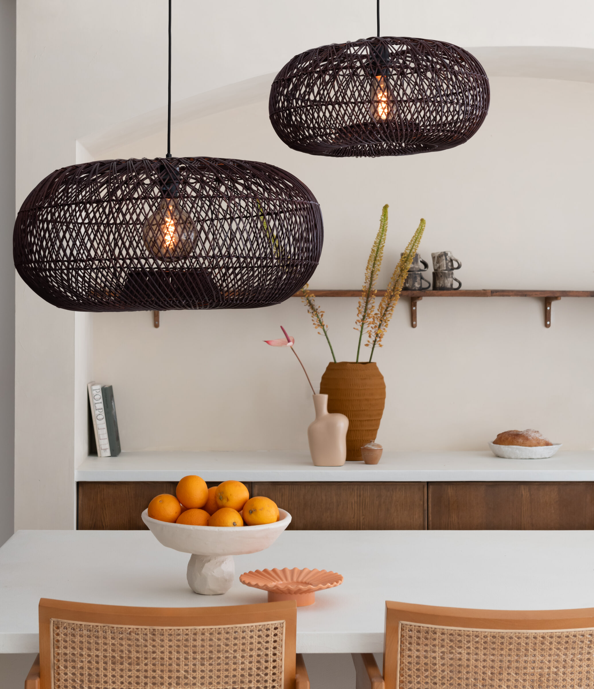 GOOD&MOJO Hanglamp 'Arizona' Bamboe, 70cm, kleur Burgundy