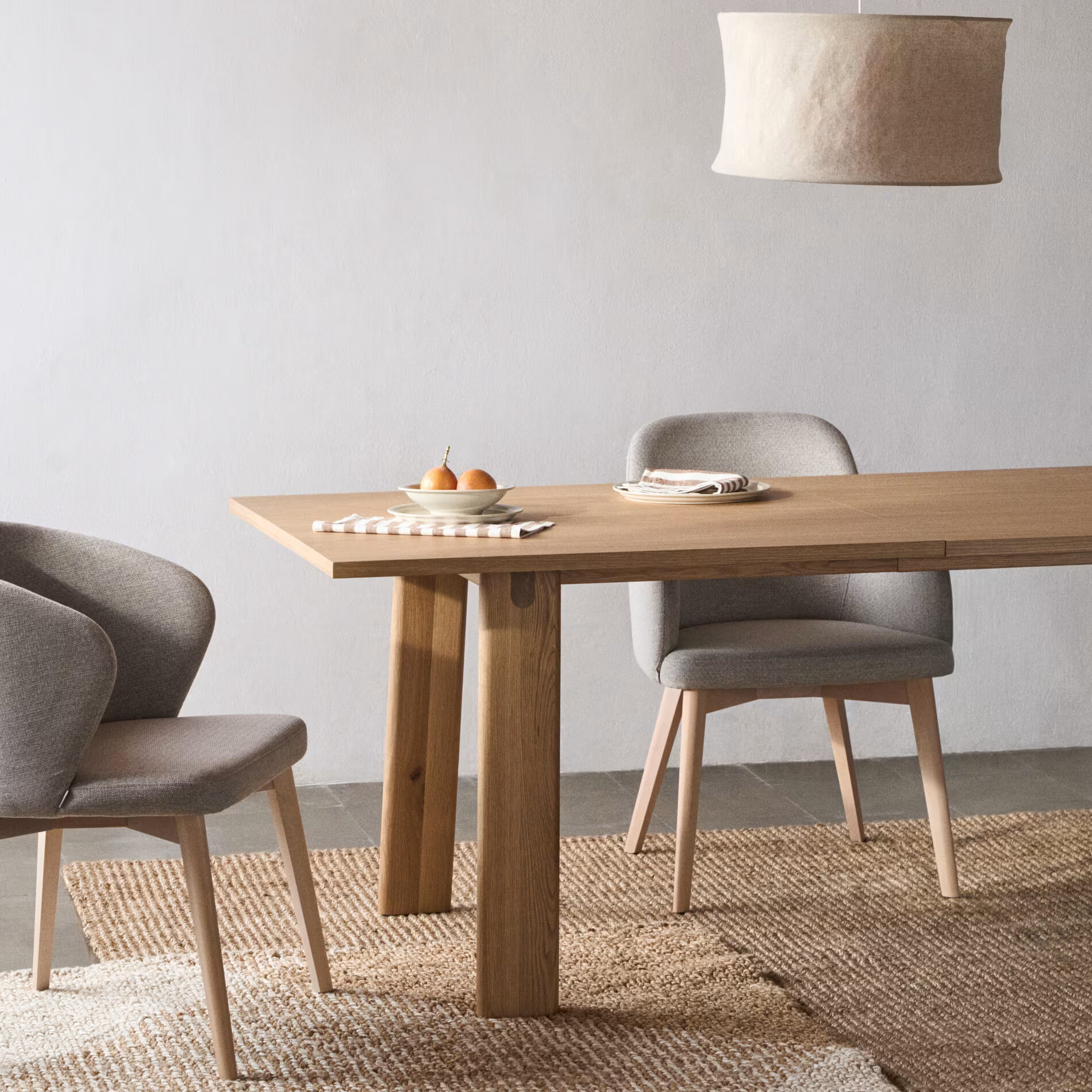 Kave Home Uitschuifbare Eettafel 'Arlen' Eiken, 200-250 x 95cm, kleur Naturel