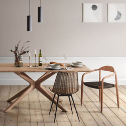 Kave Home Eettafel 'Armande' 180 x 90cm, kleur Licht Eiken