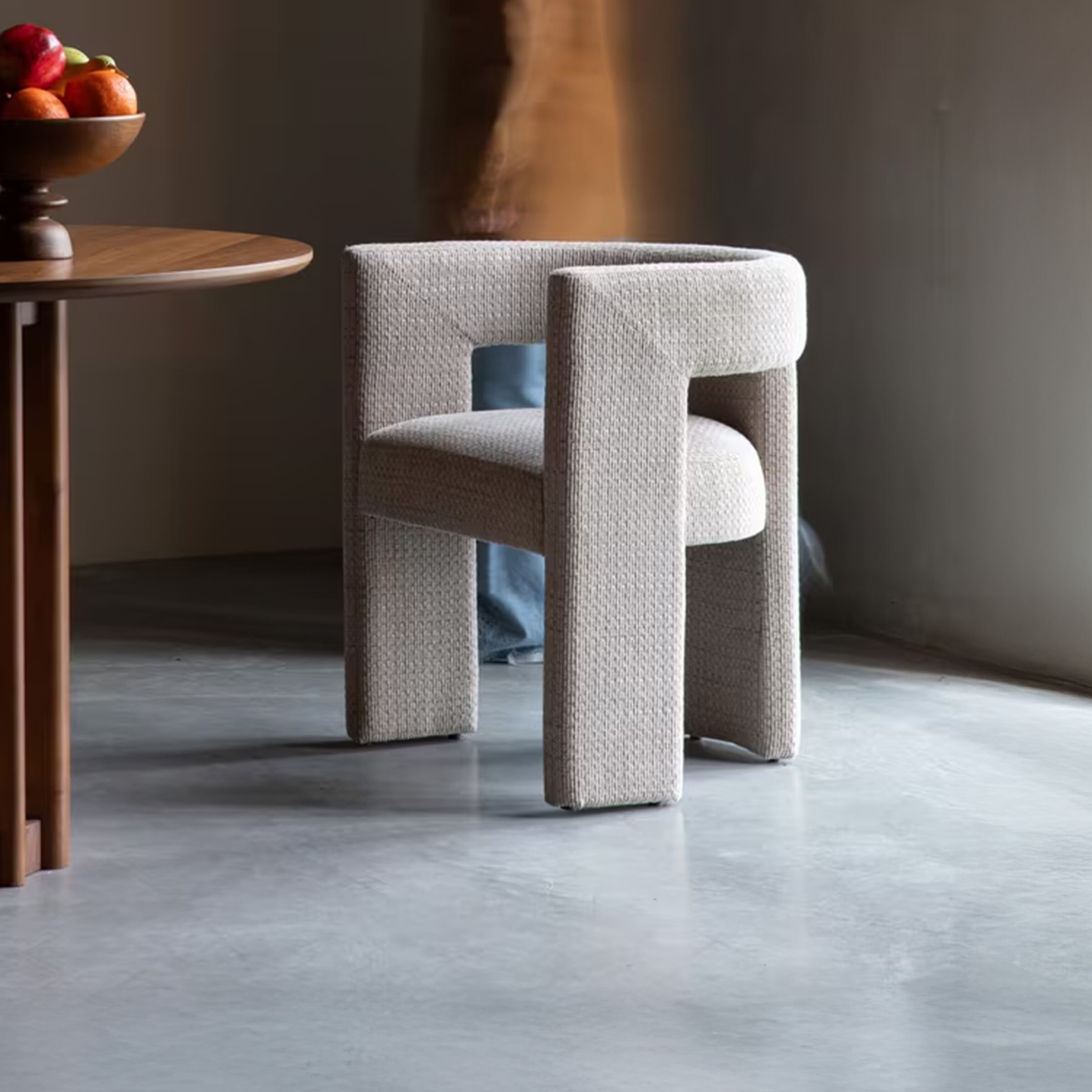 Dutchbone Eetkamerstoel Medina Geweven stof - Beige