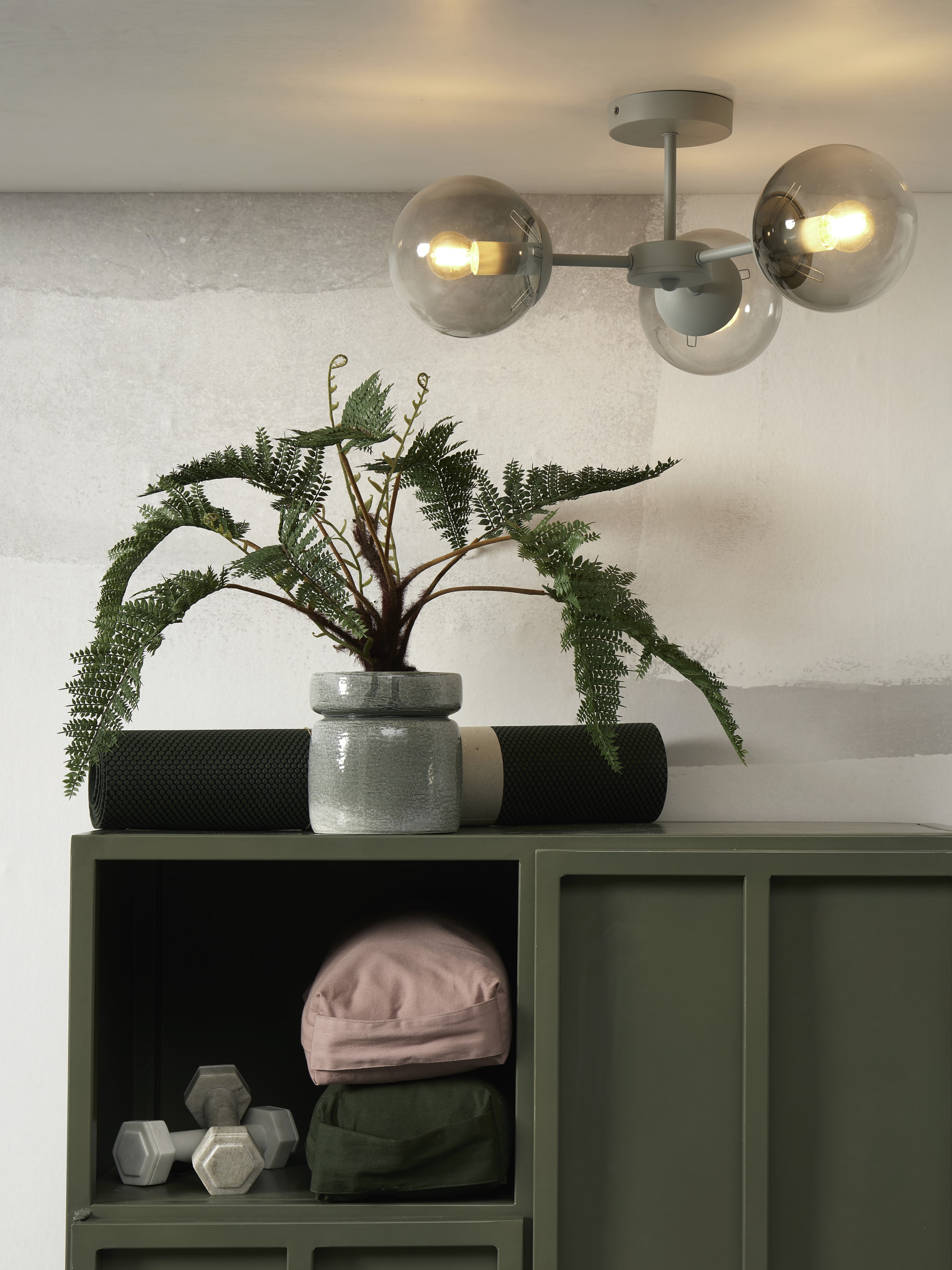 its about RoMi Plafondlamp 'Aspen' 3-lamps, kleur Lichtgrijs