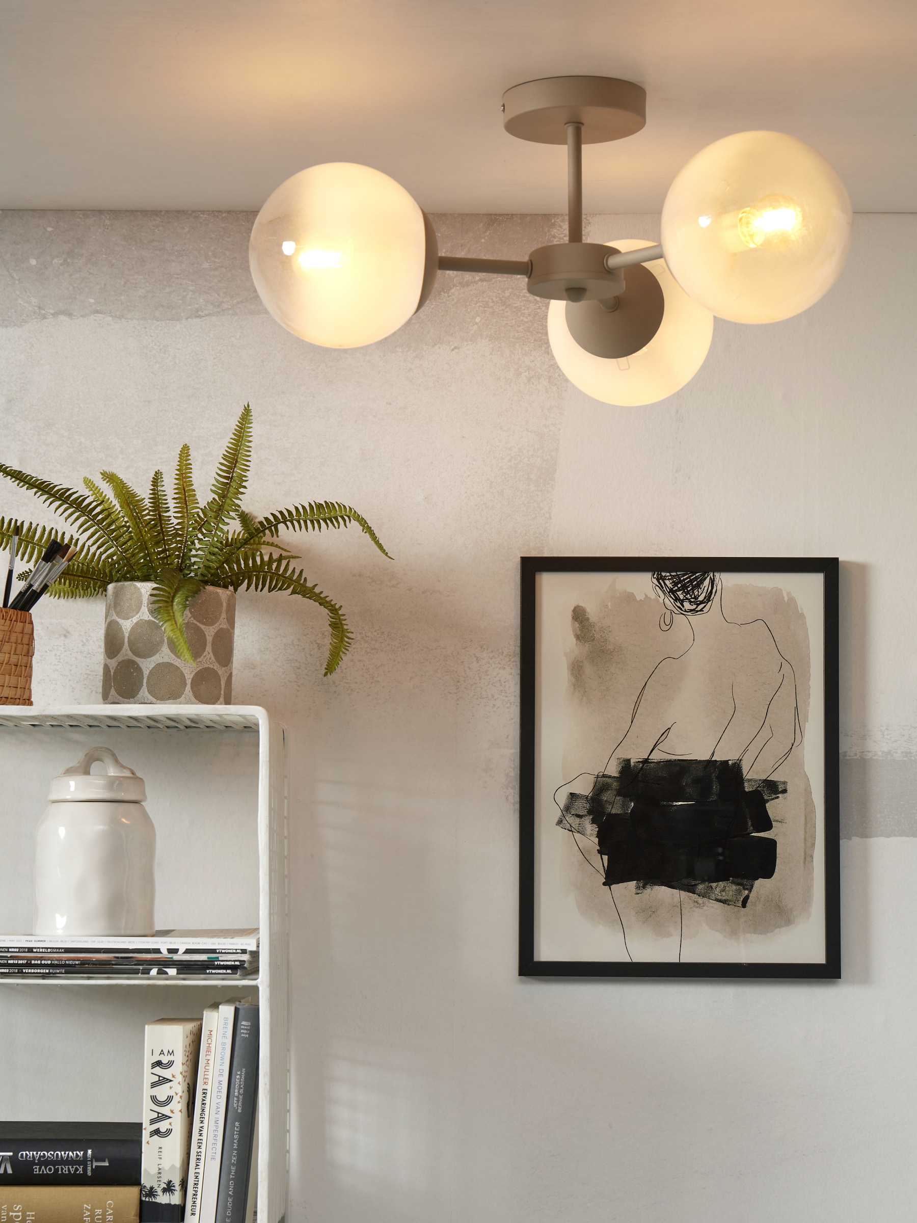 its about RoMi Plafondlamp 'Aspen' 3-lamps, kleur Wit