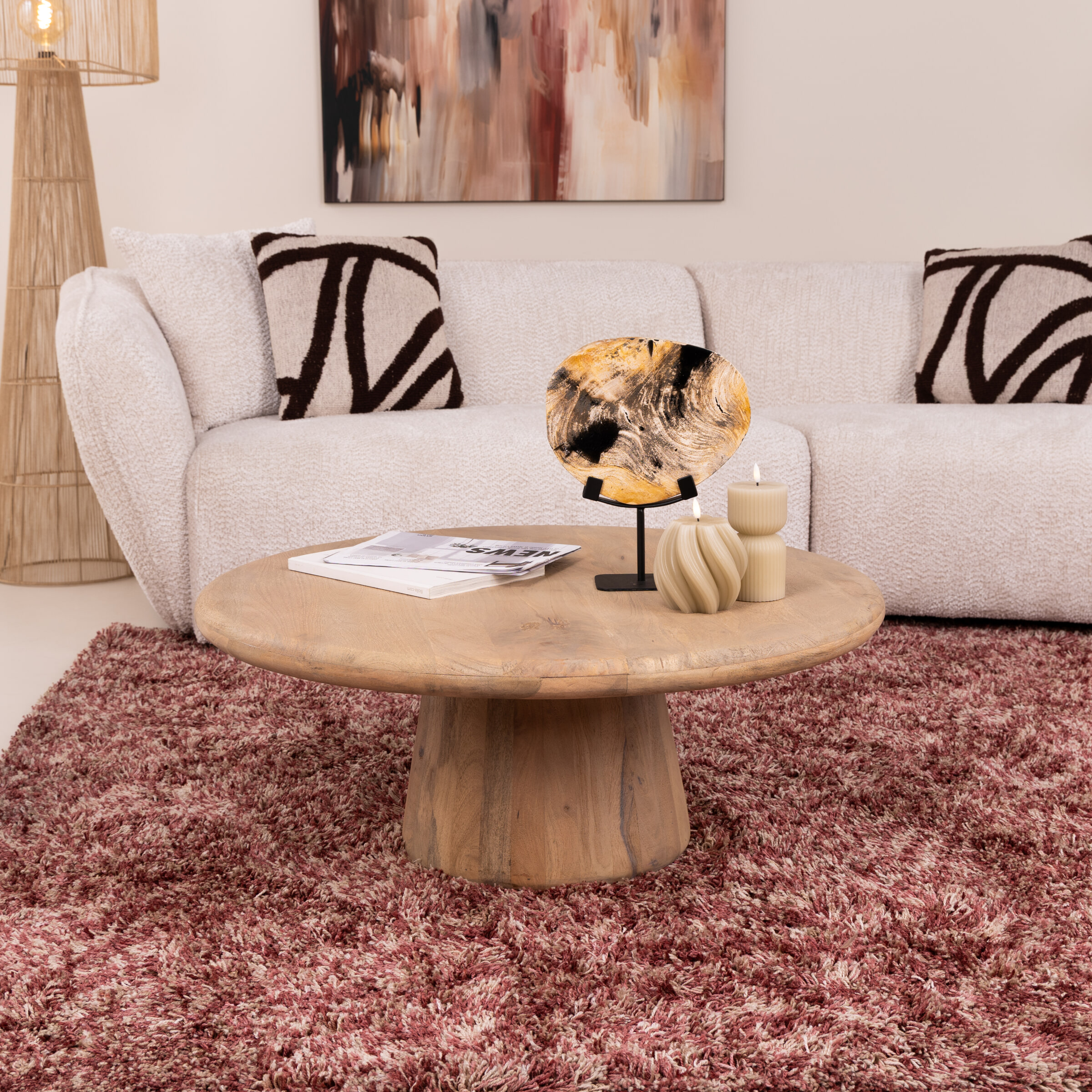 Tower Living Ronde Salontafel 'Asti' Mangohout, 90cm