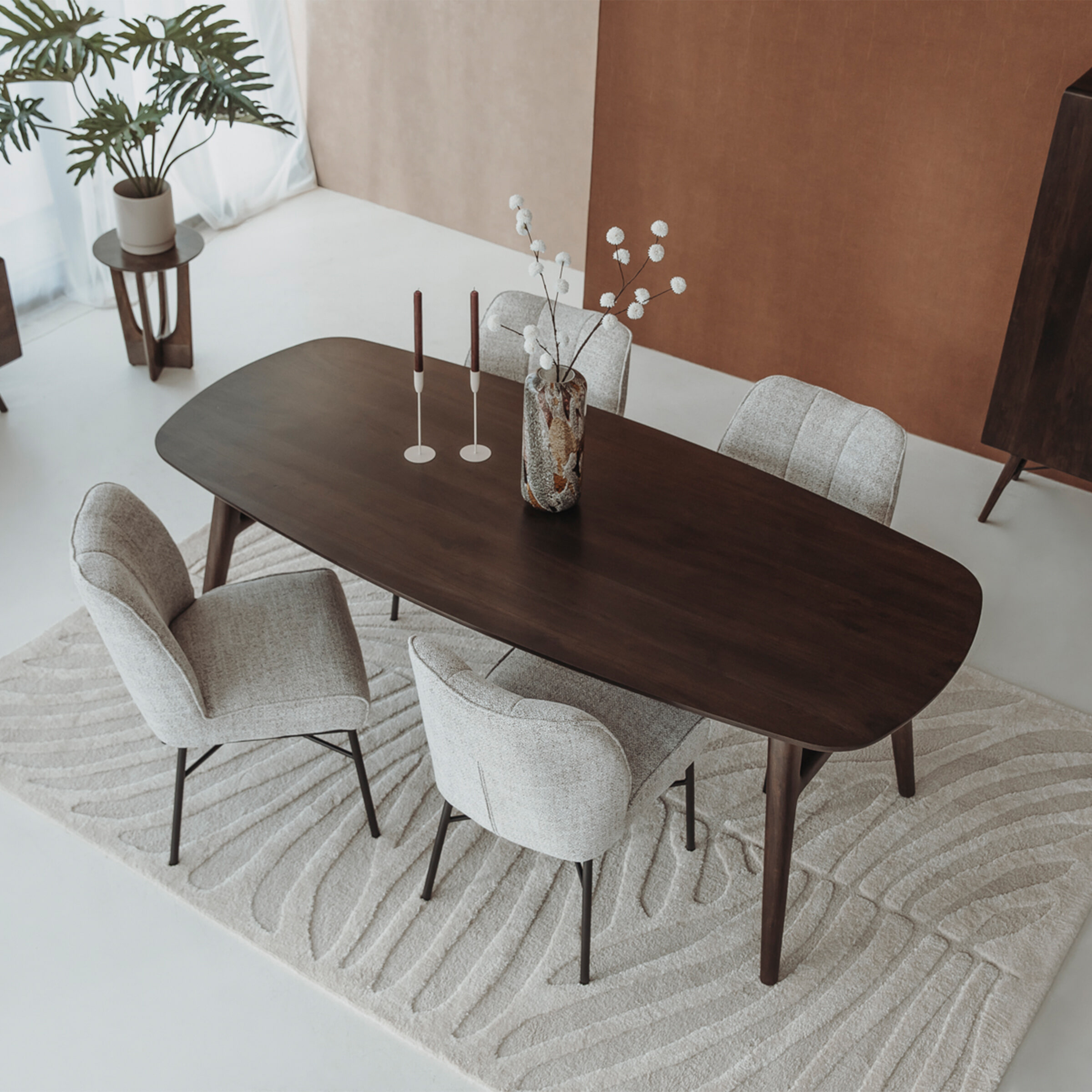 Tower Living Deens Ovale Eettafel 'Aura' Acaciahout, kleur Espresso