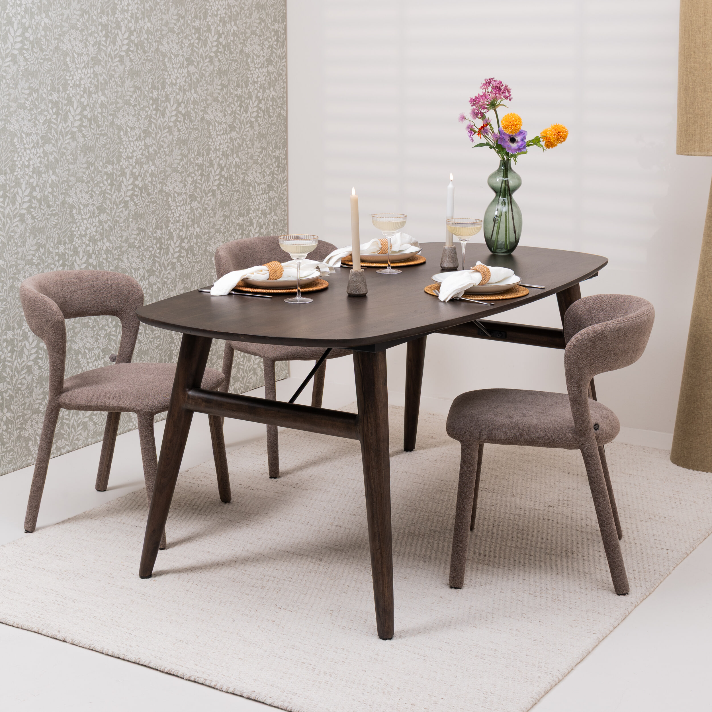 Tower Living Deens Ovale Eettafel 'Aura' Acaciahout, kleur Espresso