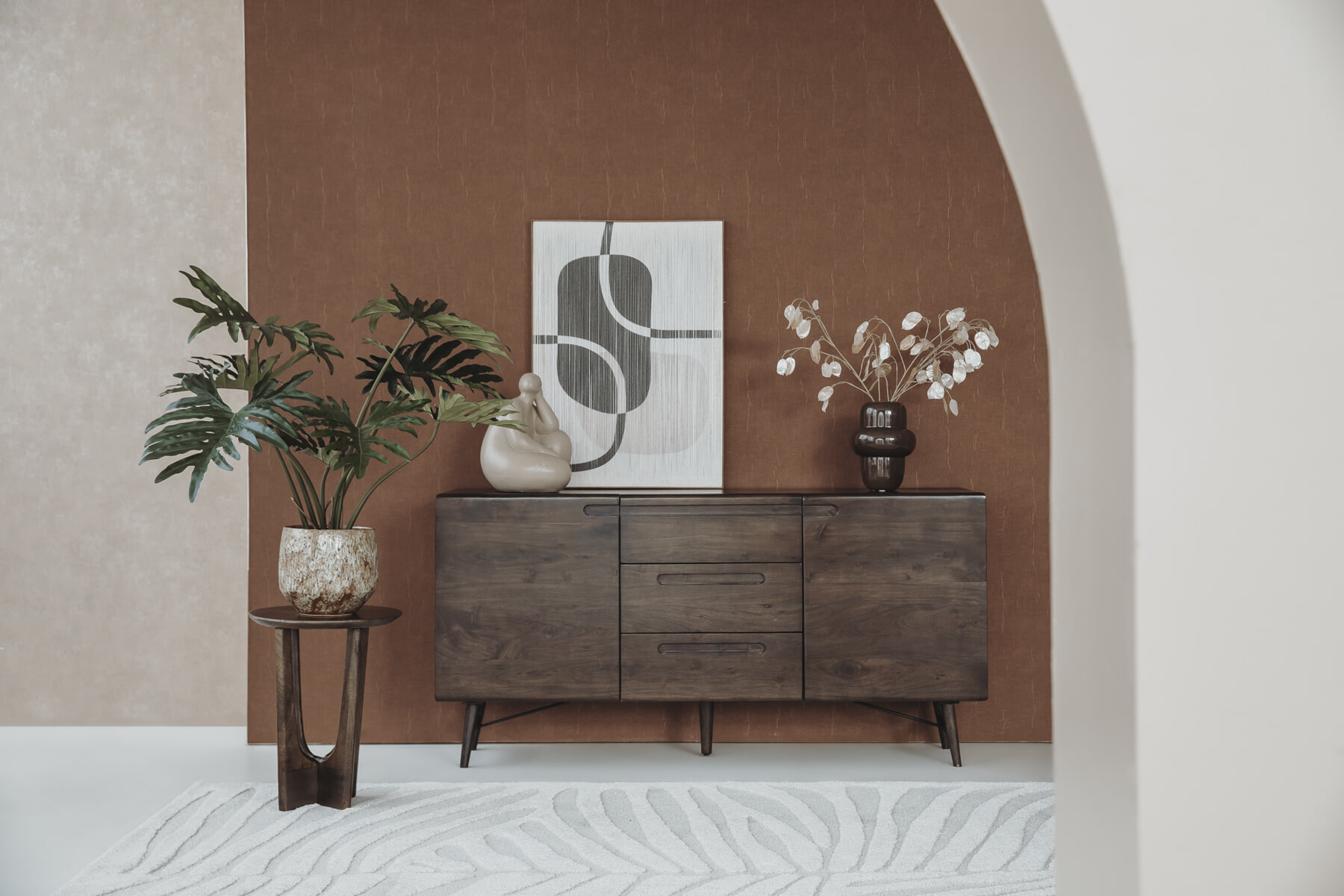 Tower Living Ronde Bijzettafel 'Fermo' Mangohout, 40cm