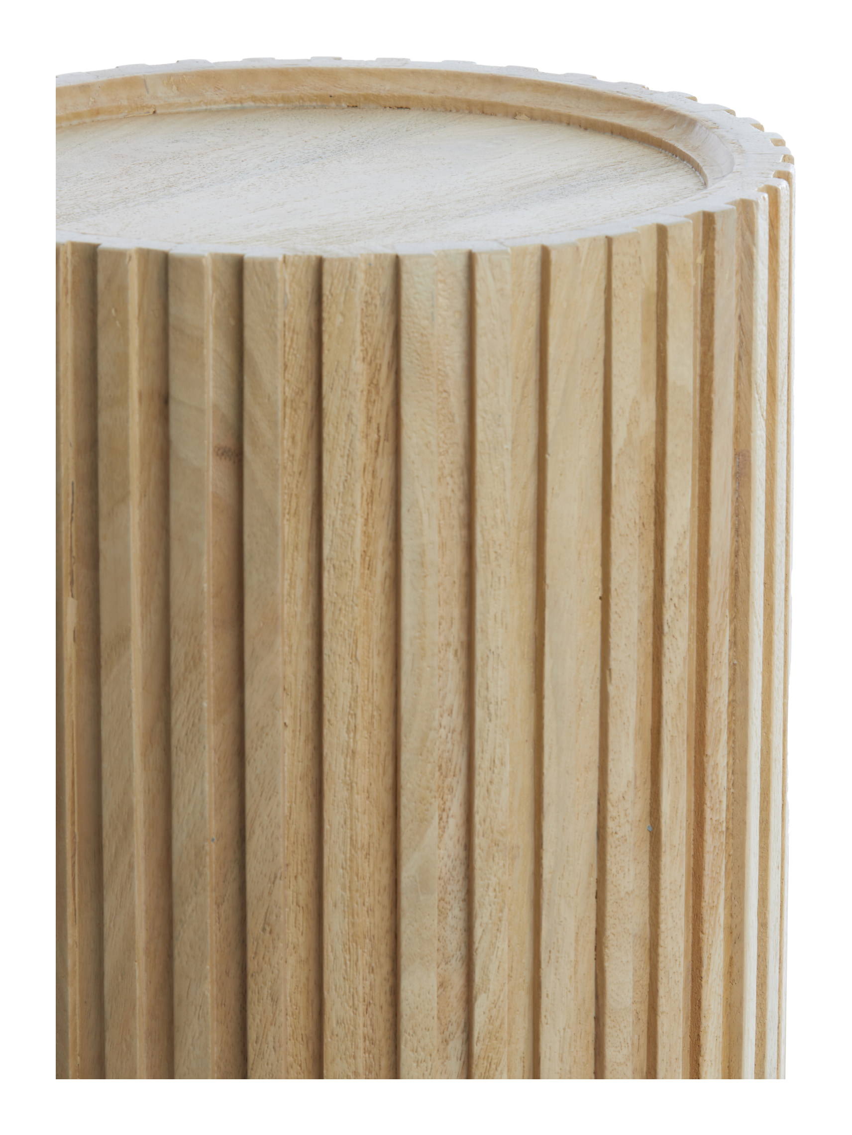 Light & Living Ronde Bijzettafel 'Kiyose' Mangohout, 33cm, kleur Naturel