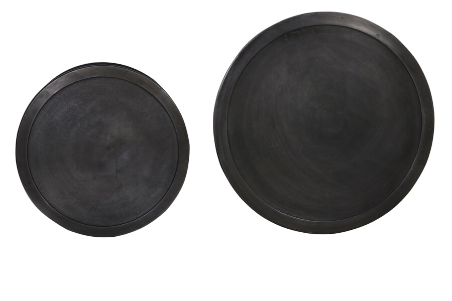 Light & Living Bijzettafel 'Talca' Set van 2 stuks, 35/40cm, kleur Antiek Lood