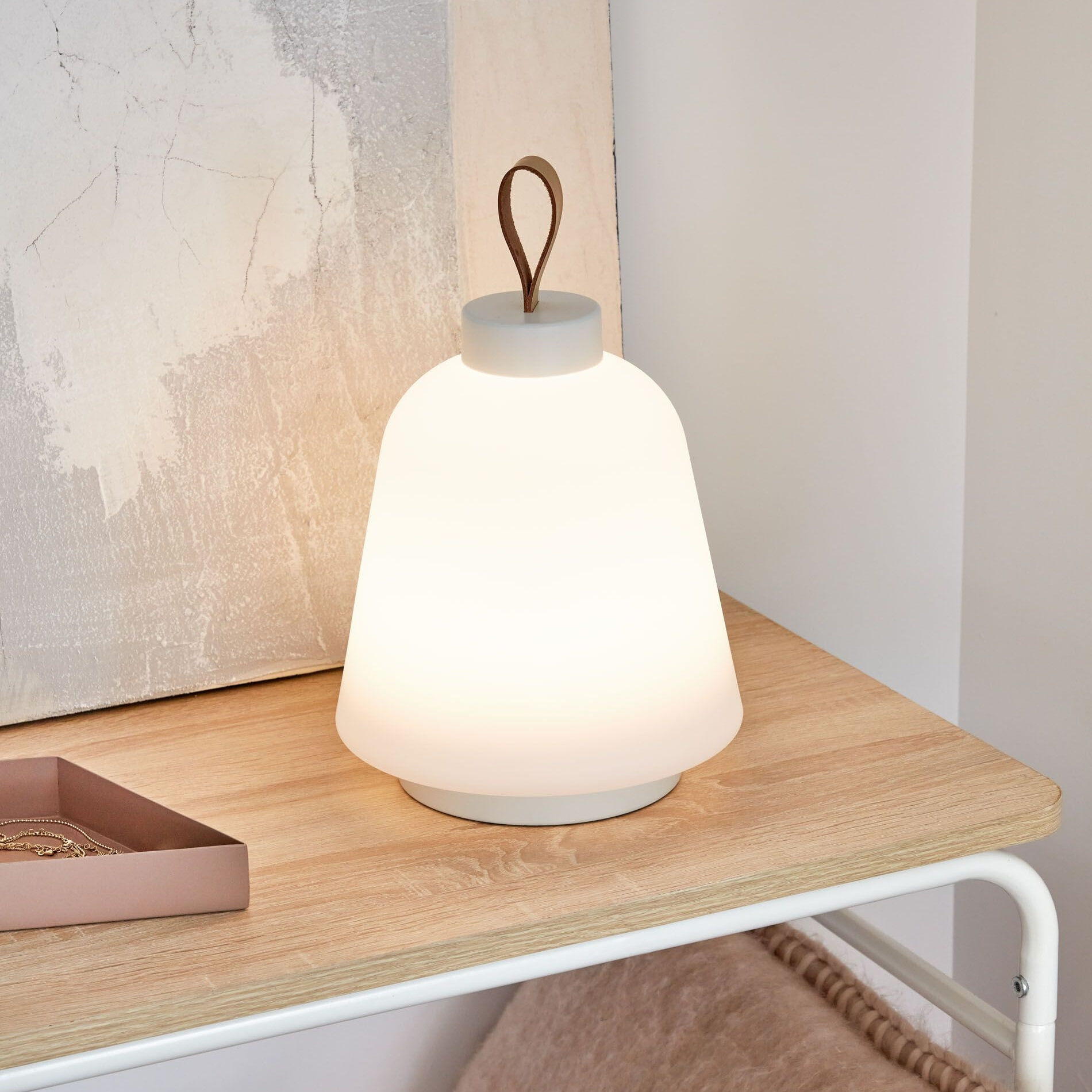 Kave Home Tafellamp 'Udiya' Oplaadbaar, kleur Wit