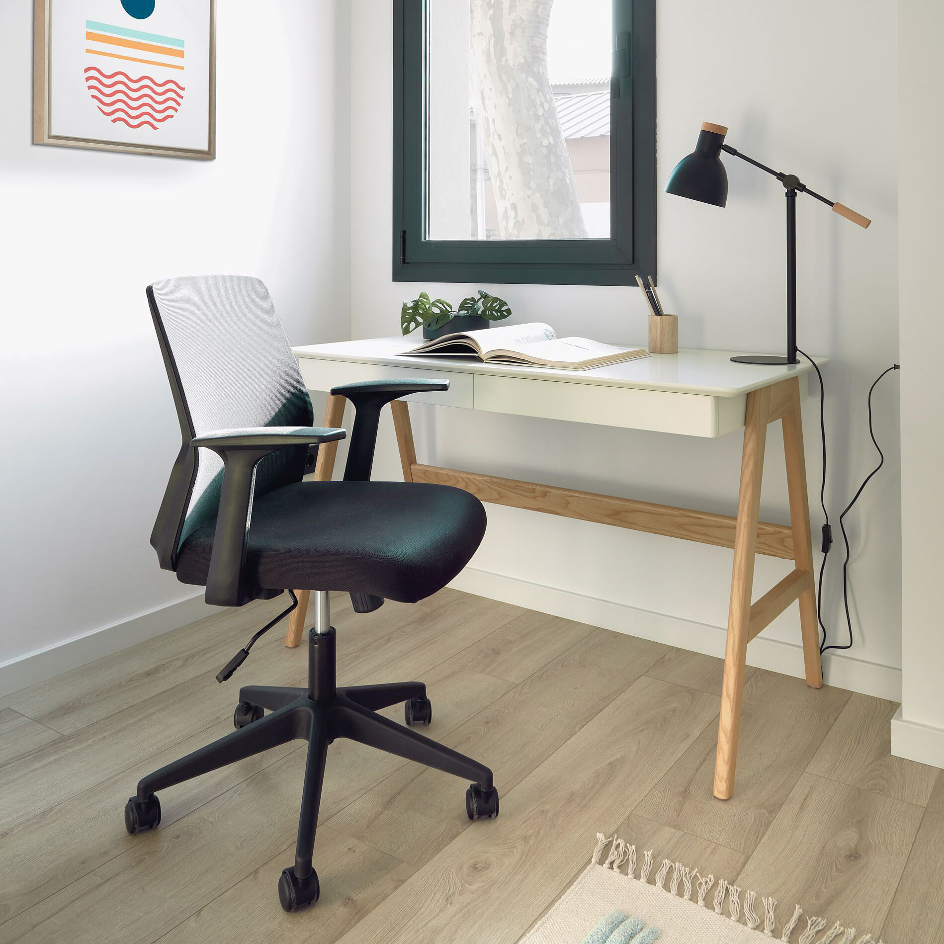 Kave Home Bureau Dyana - Naturel / Wit