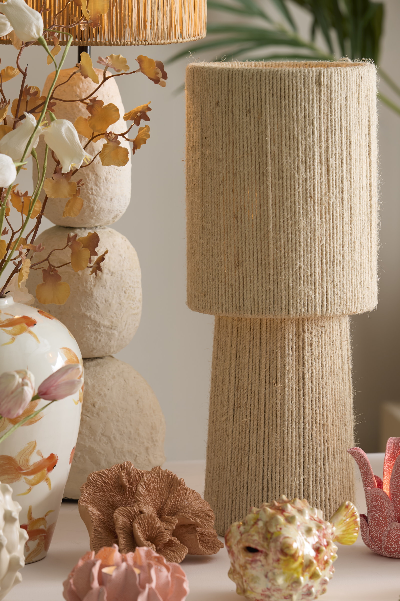 Light & Living Tafellamp 'Pitino' Jute, 55cm, kleur Crème