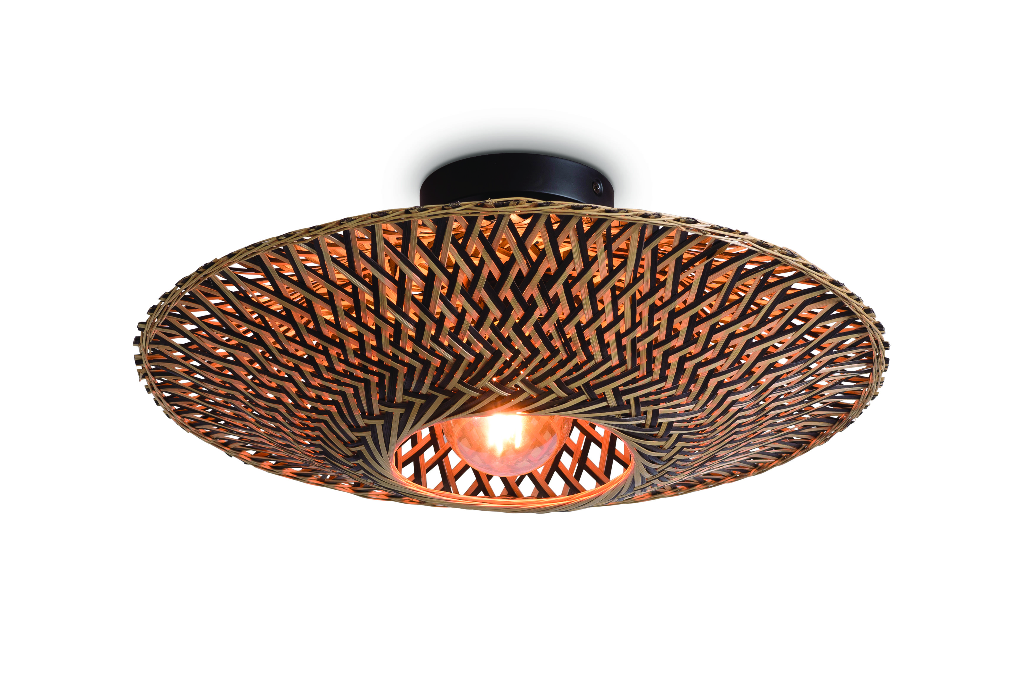 GOOD&MOJO Plafondlamp 'Bali' Small, Bamboe, kleur Naturel/Zwart