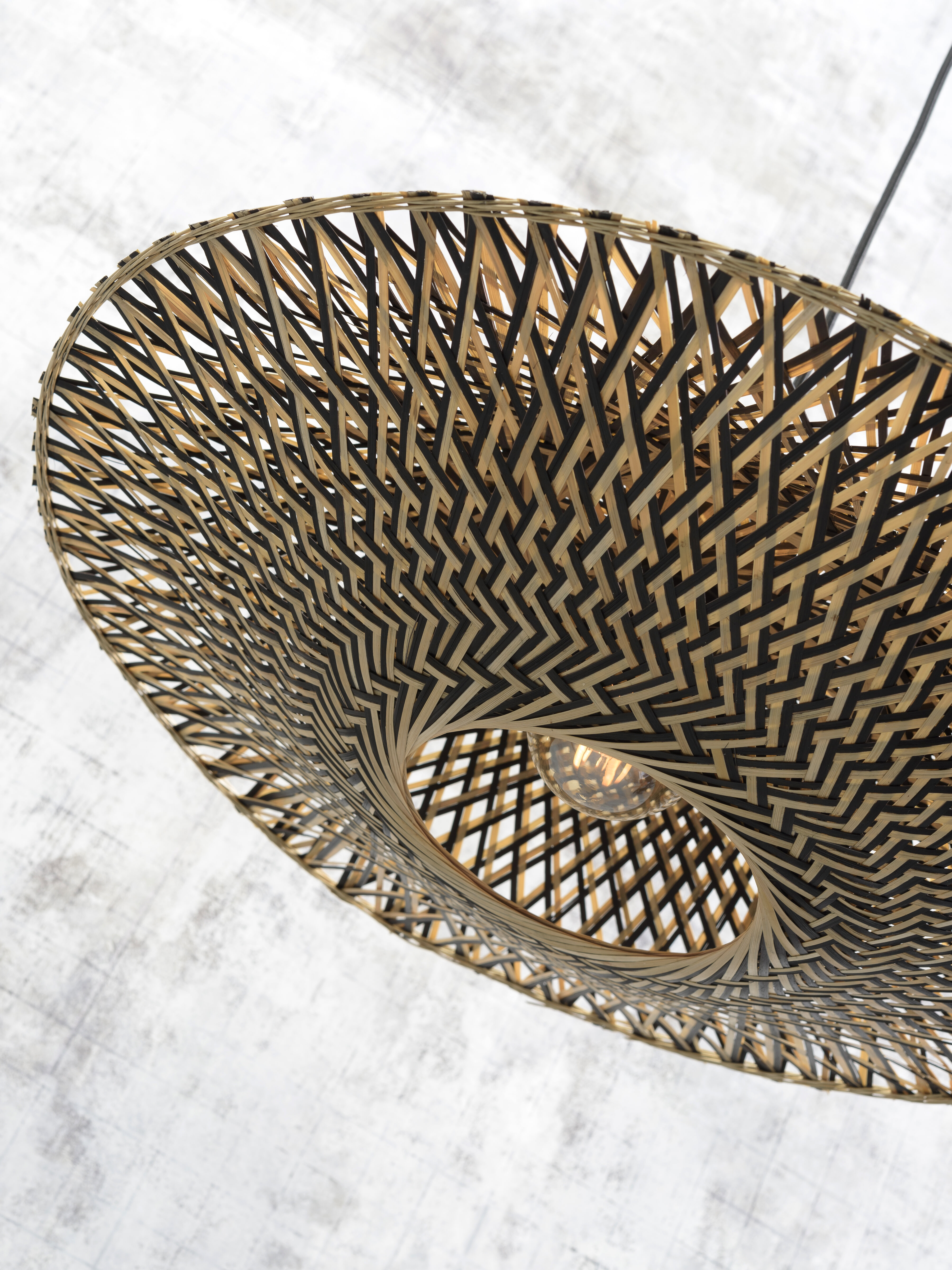 GOOD&MOJO Vloerlamp 'Bali' Bamboe,176cm, kleur Naturel/Zwart