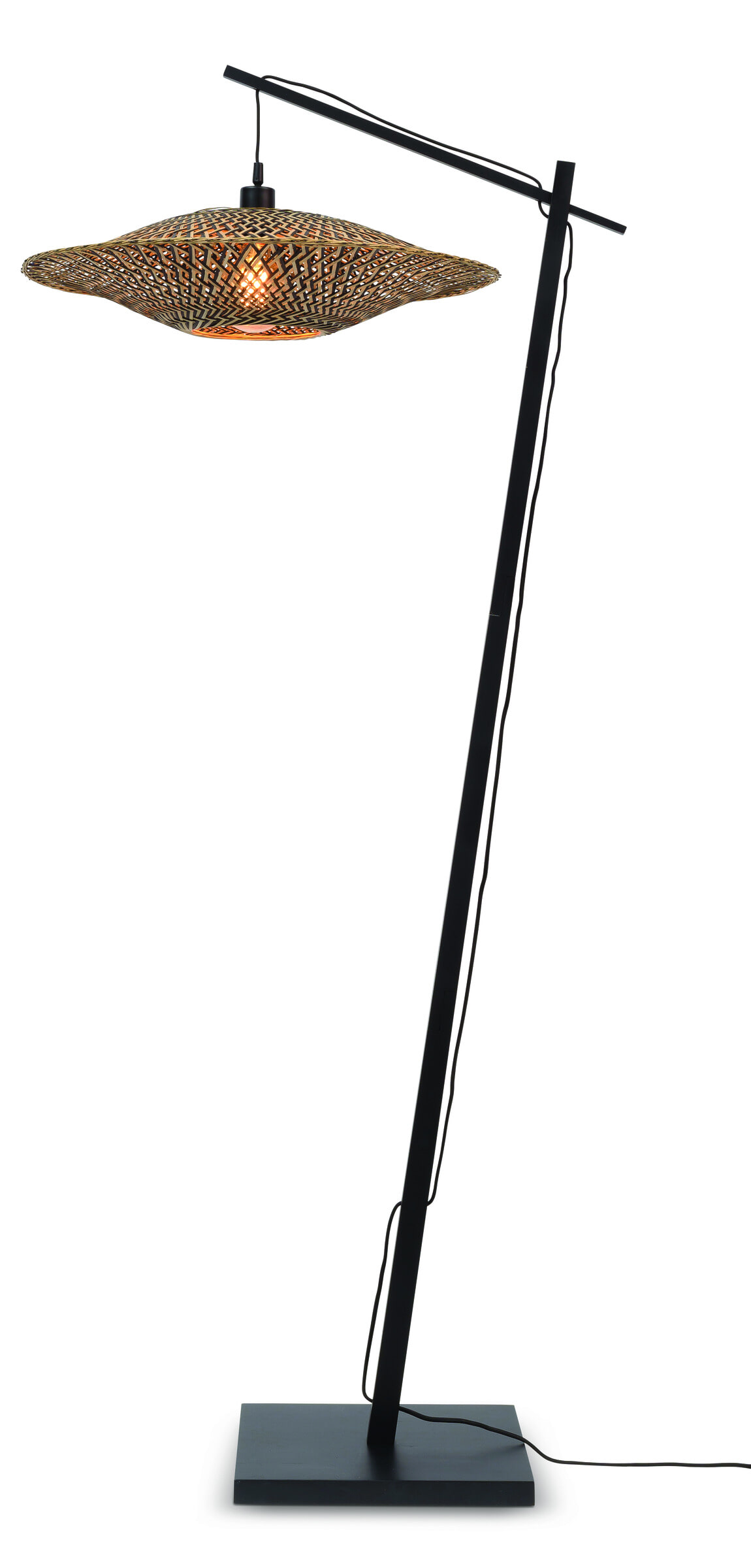 GOOD&MOJO Vloerlamp 'Bali' Bamboe,176cm, kleur Naturel/Zwart