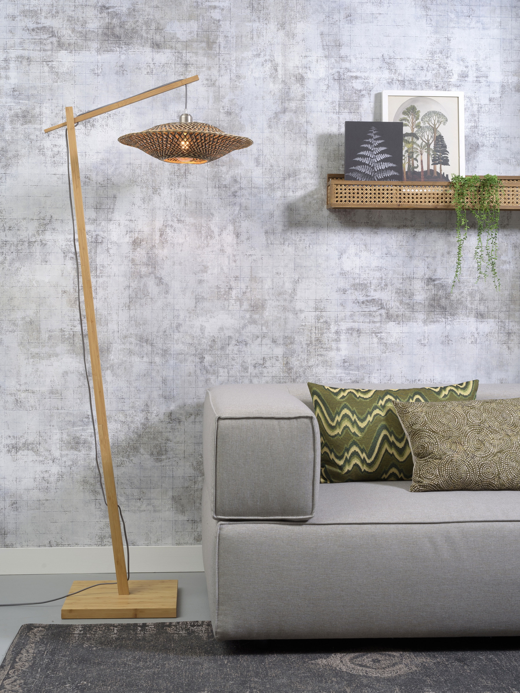 GOOD&MOJO Vloerlamp 'Bali' Bamboe, 176cm, kleur Naturel