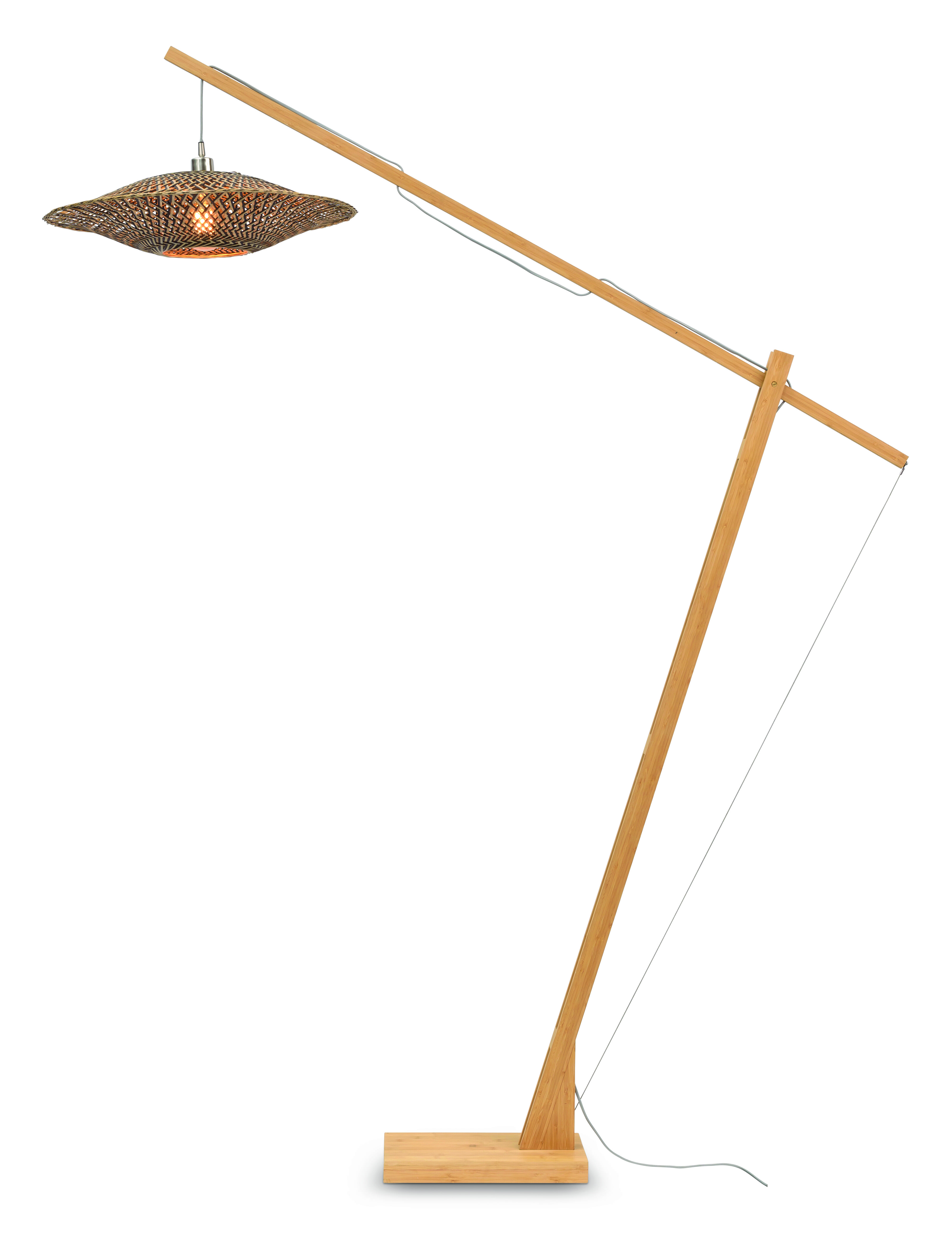 GOOD&MOJO Vloerlamp 'Bali' Bamboe, 207cm, kleur Zwart/Naturel