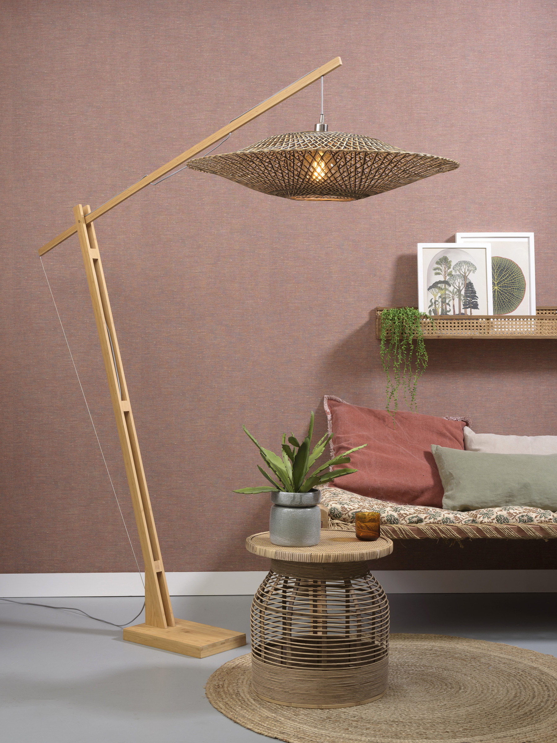 GOOD&MOJO Vloerlamp 'Bali' Bamboe, 207cm, kleur Naturel