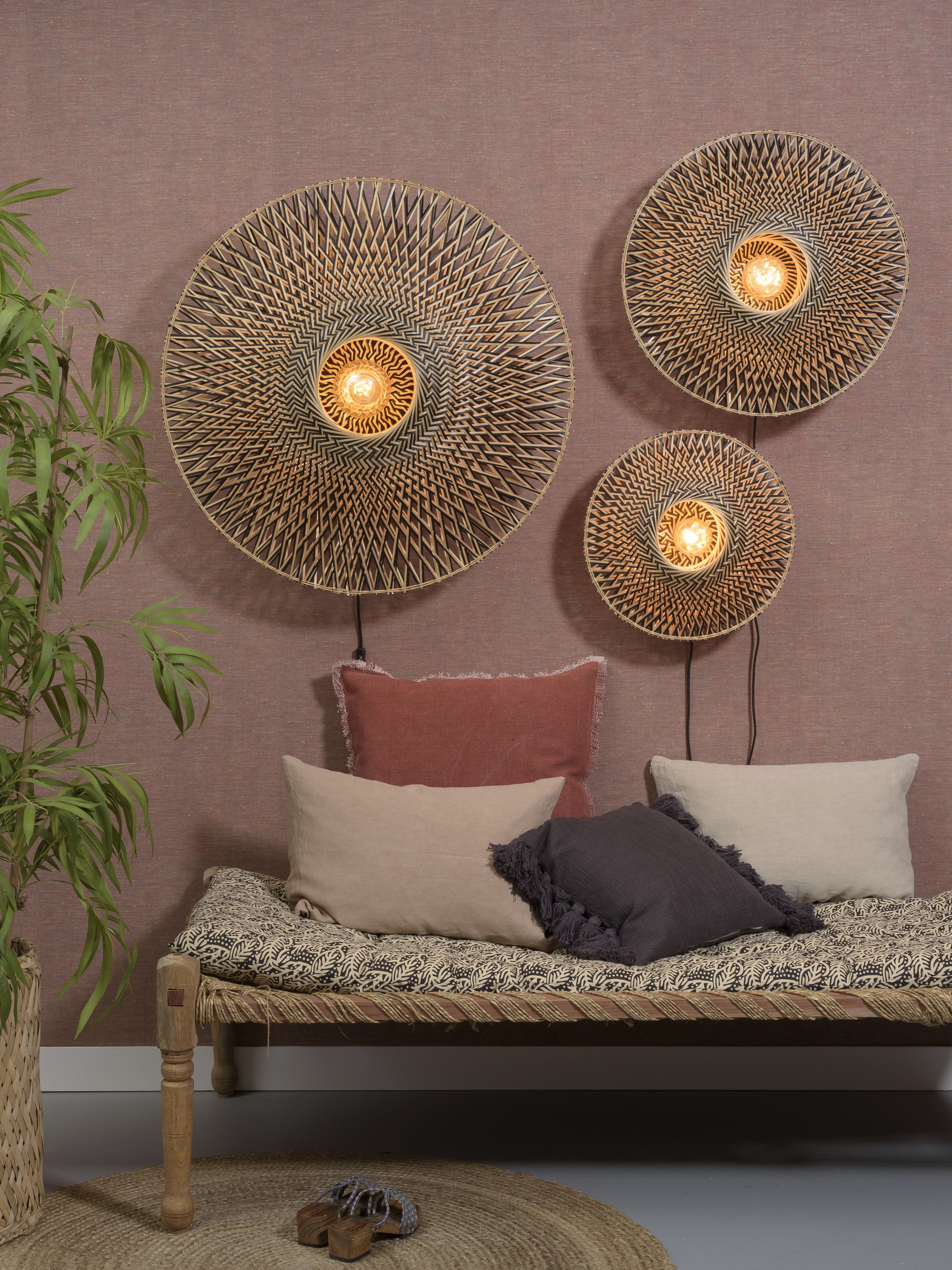 GOOD&MOJO Wandlamp 'Bali' Large, Bamboe, kleur Naturel