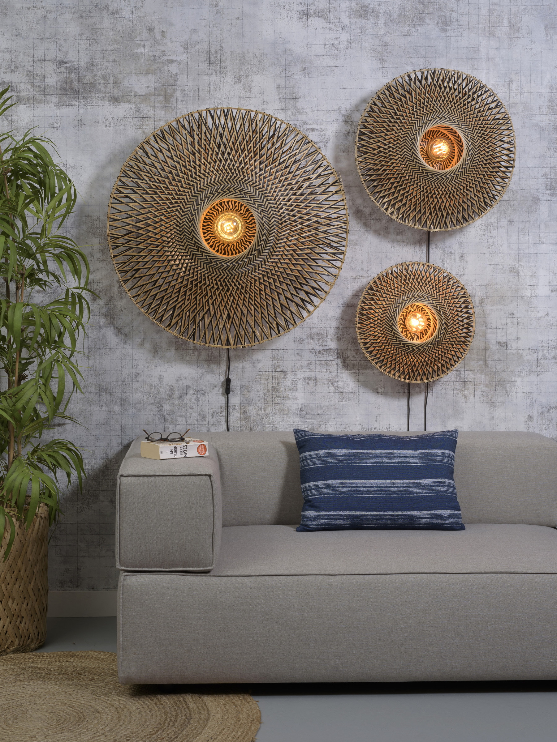 GOOD&MOJO Wandlamp 'Bali' Large, Bamboe, kleur Naturel