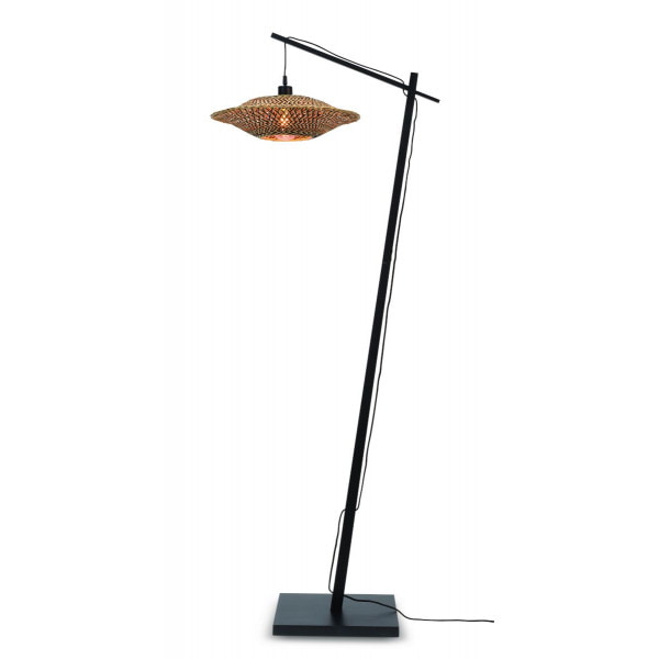 GOOD&MOJO Vloerlamp 'Bali' Bamboe, 176cm, kleur Naturel/Zwart