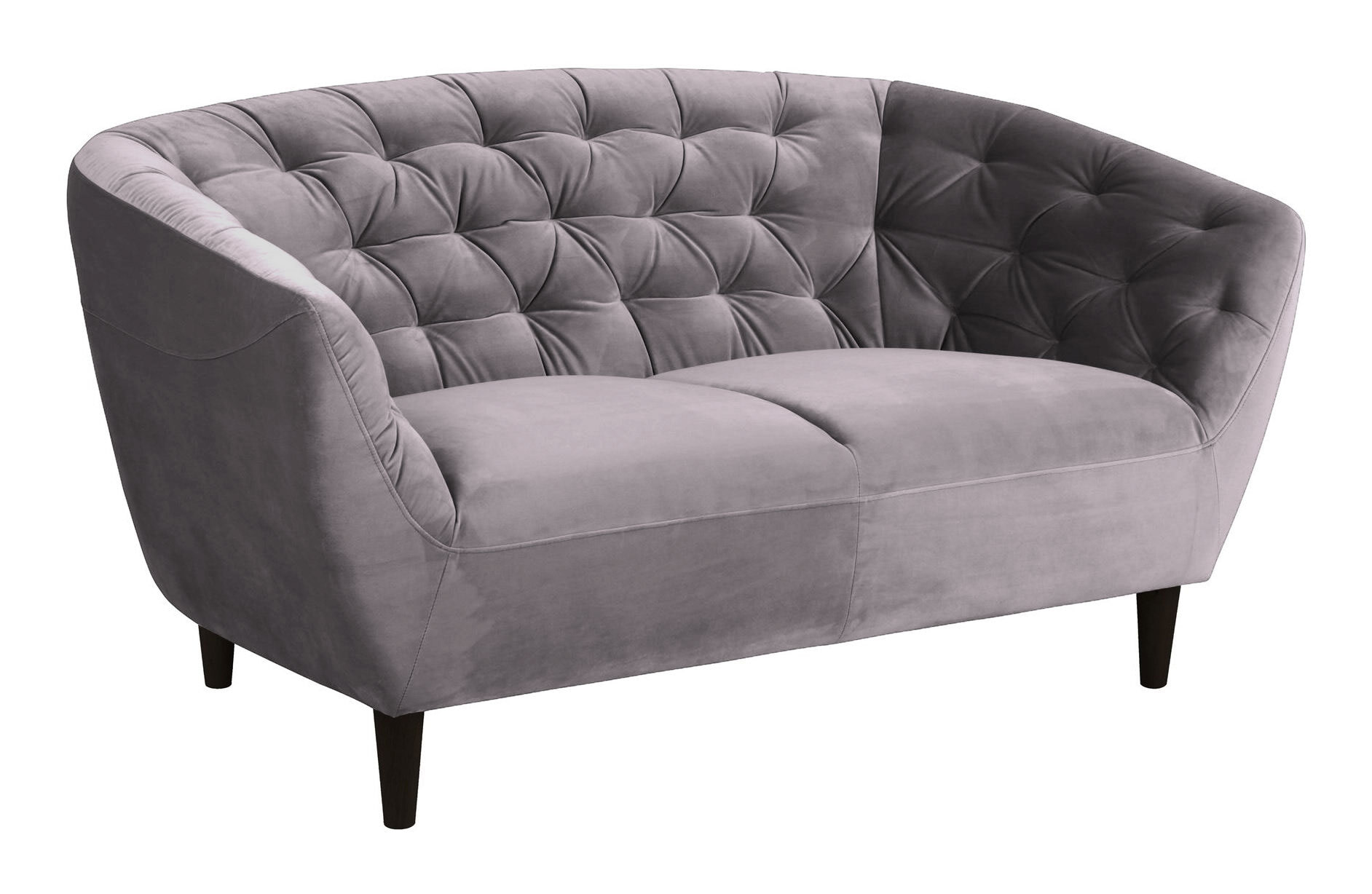 Bank 'Loes' 2-zits, Velvet, kleur donkergrijs