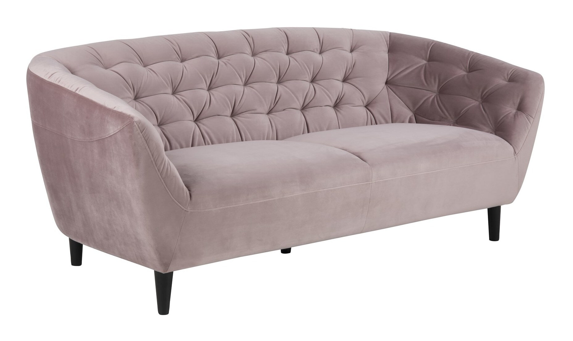 Bendt Bank 'Loes' 3-zits, Velvet, kleur roze