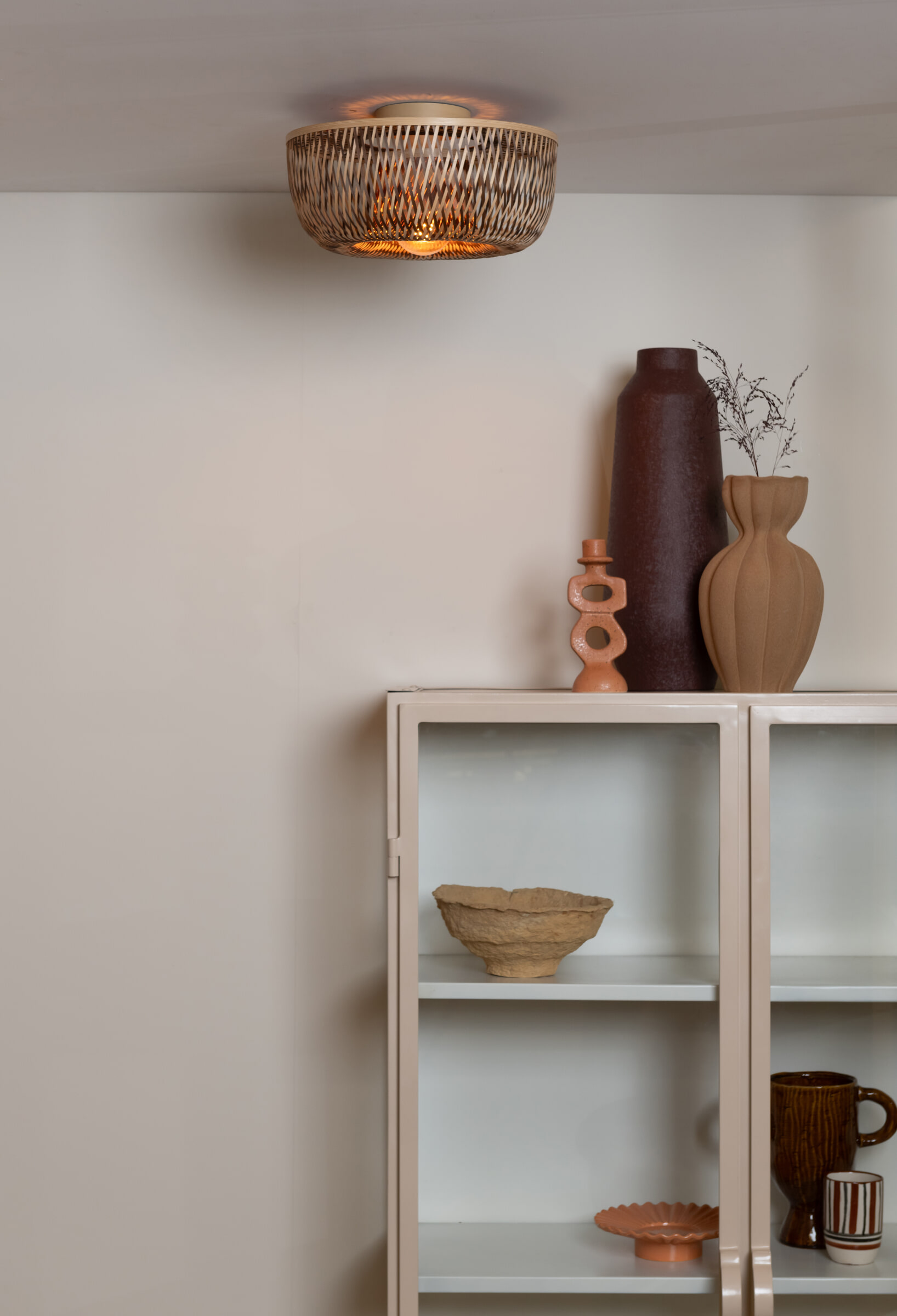 GOOD&MOJO Plafondlamp 'Barbados' Bamboe, 35cm, kleur Naturel/Bruin