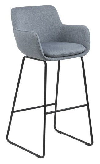 Bendt Barkruk 'Svend' met armleuning (zithoogte 76cm), kleur blauw