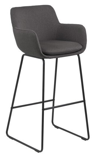 Barkruk 'Svend' met armleuning (zithoogte 76cm), kleur donkergrijs