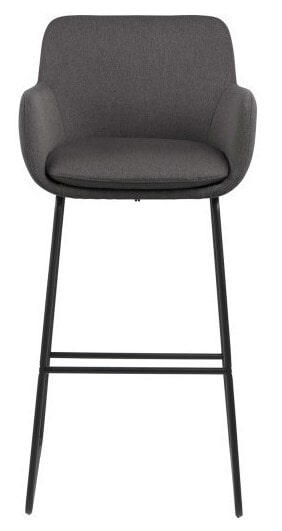 Barkruk 'Svend' met armleuning (zithoogte 76cm), kleur donkergrijs