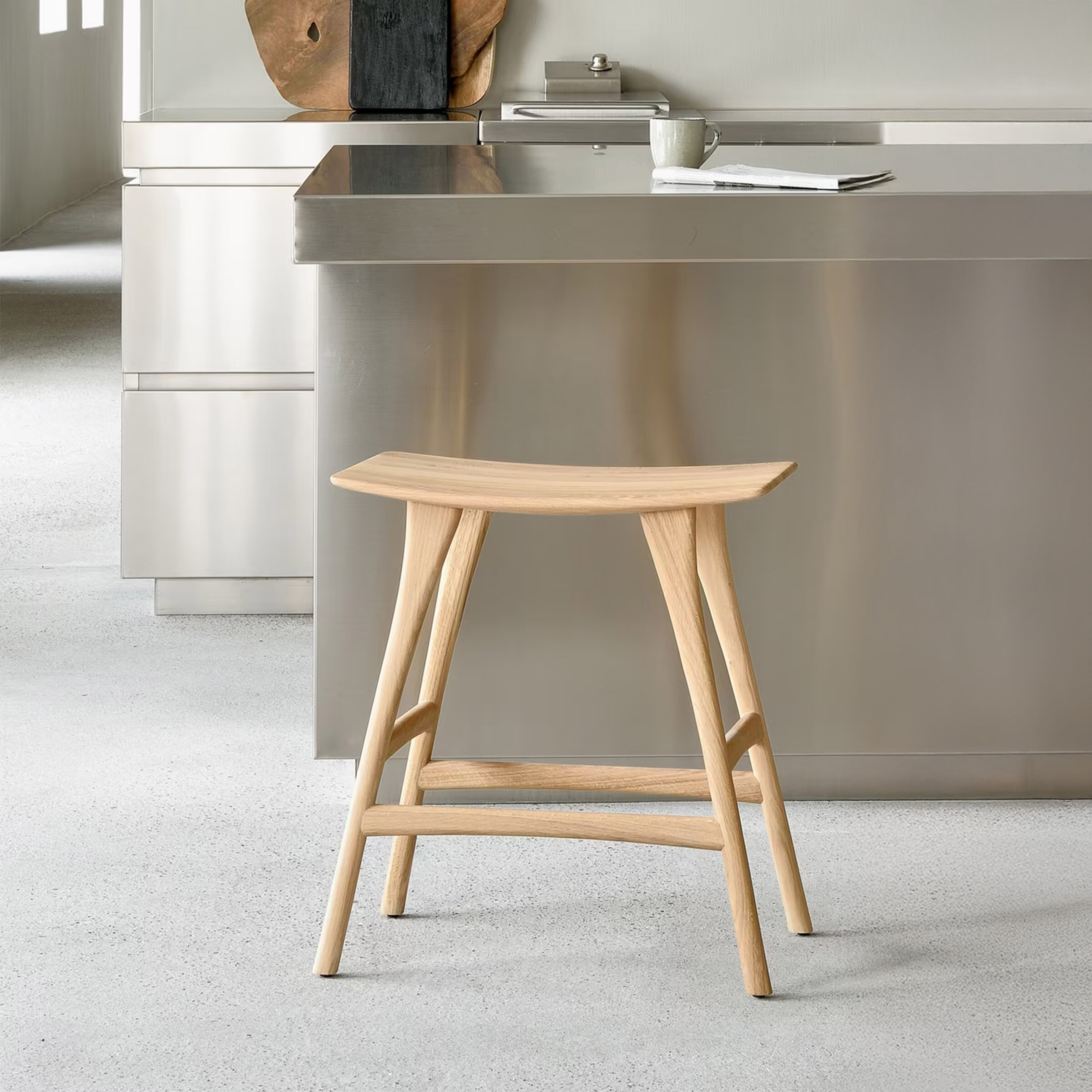 Ethnicraft Barkruk Osso Hout (zithoogte 65cm)