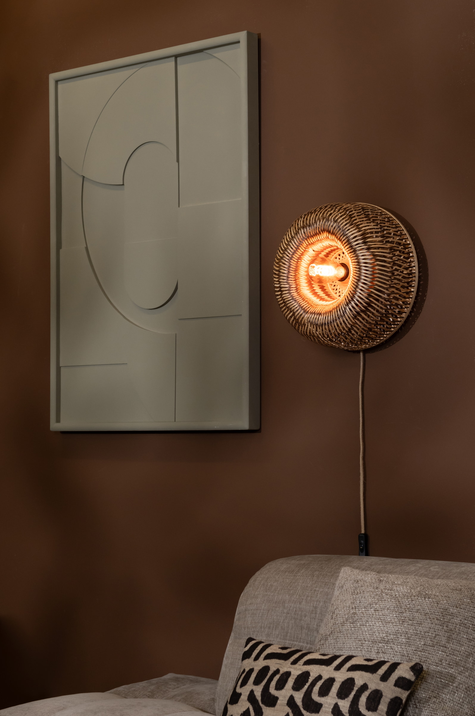 GOOD&MOJO Wandlamp 'Barbados' Bamboe, 35cm, kleur Naturel/Bruin