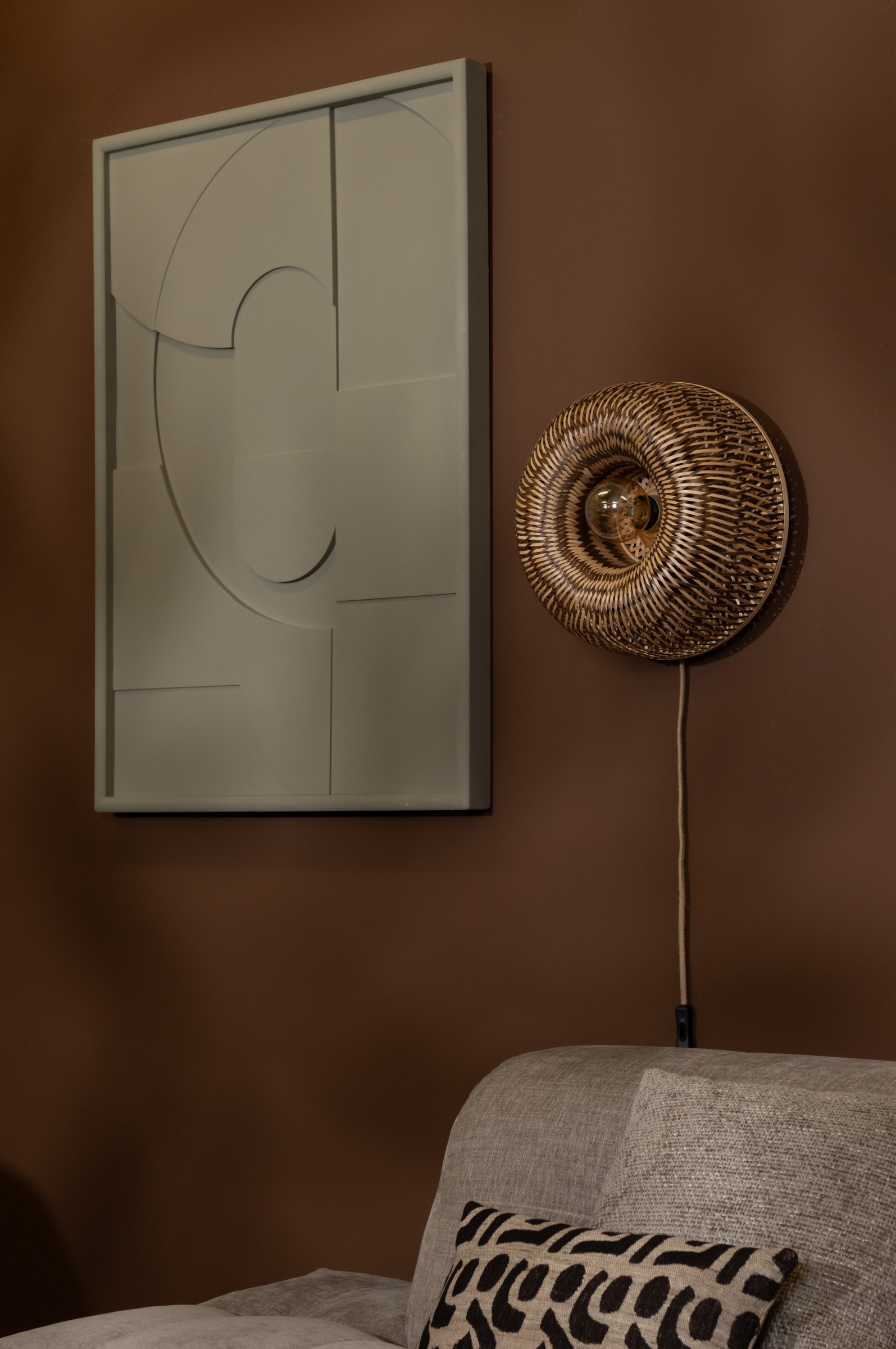 GOOD&MOJO Wandlamp 'Barbados' Bamboe, 35cm, kleur Naturel/Bruin