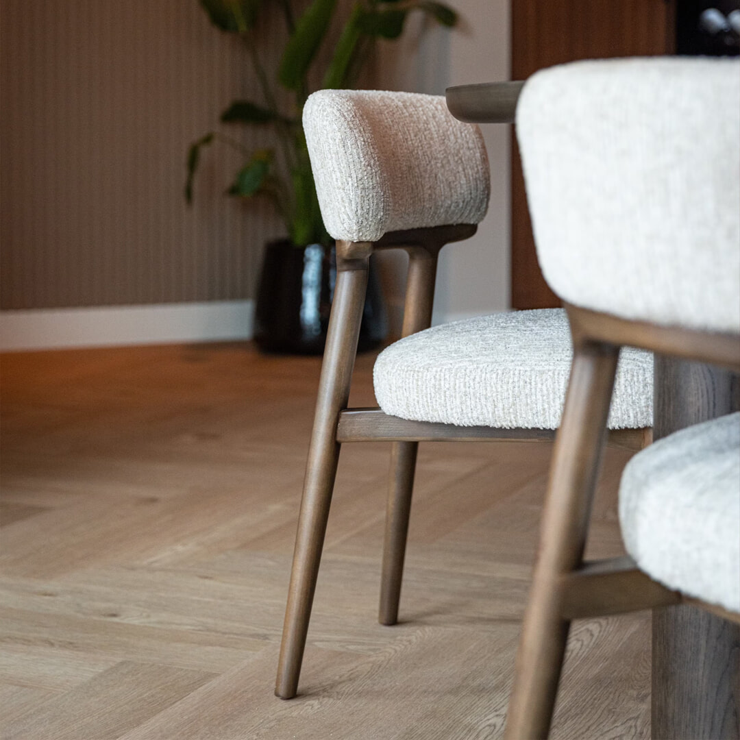 Richmond Eetkamerstoel Basker Linear stof - Naturel