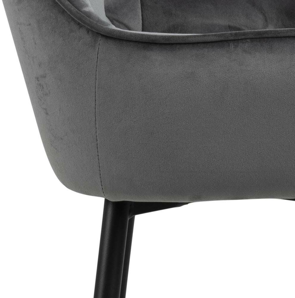 Bendt Barkruk 'Loren' Velvet, kleur Dark Grey (zithoogte 79cm)