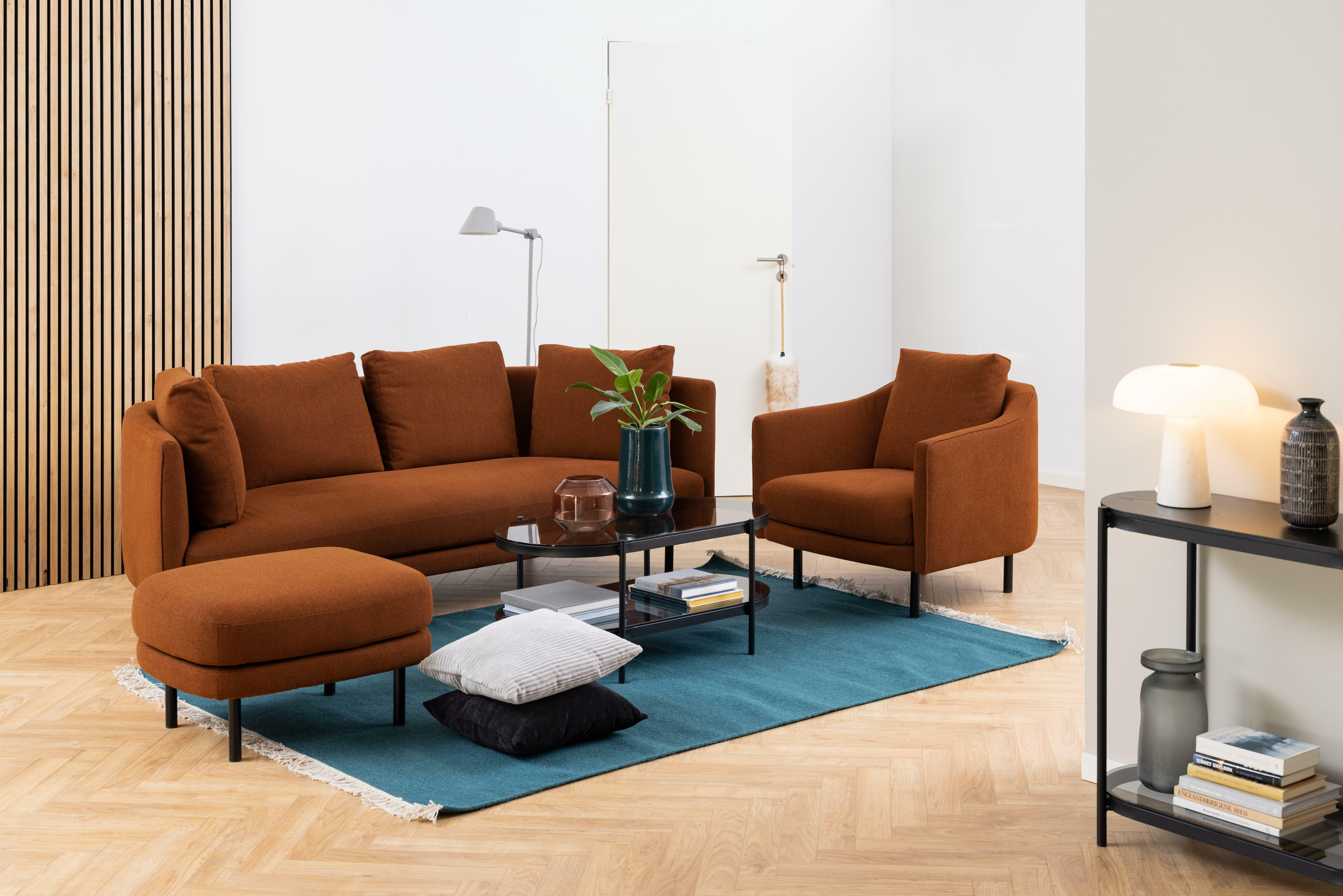 Bendt Ovale Glazen Salontafel 'Paw' 95 x 50cm, kleur Zwart