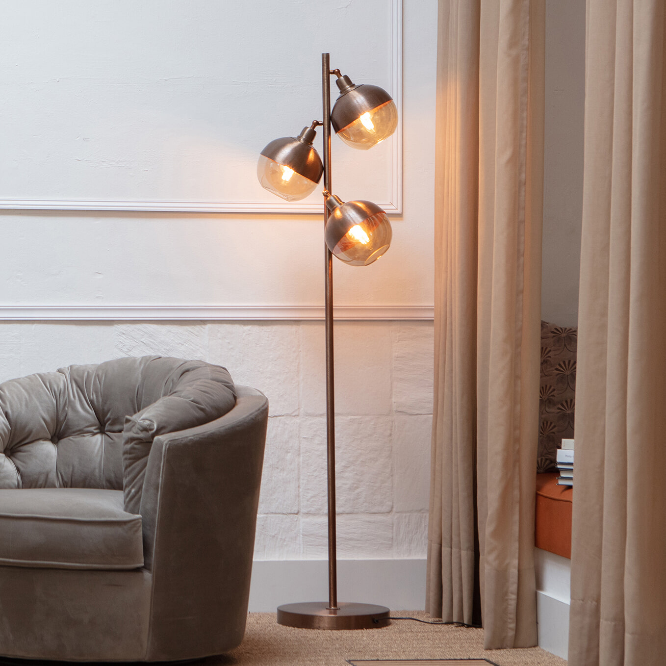 BePureHome Vloerlamp 'Split', kleur Bruin BePureHome Vloerlamp 'Split', kleur Bruin
