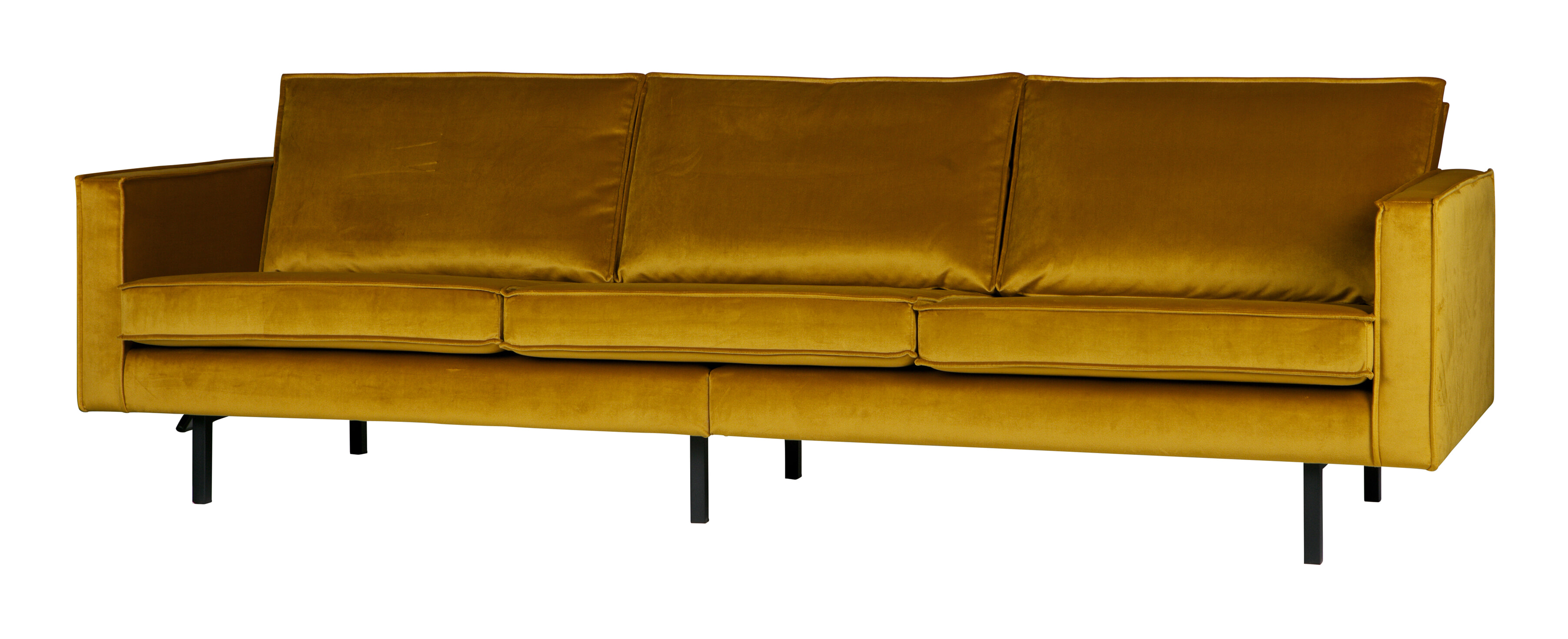 WOOOD Bank 3-zits 'Rodeo' Velvet, 277cm, kleur Oker