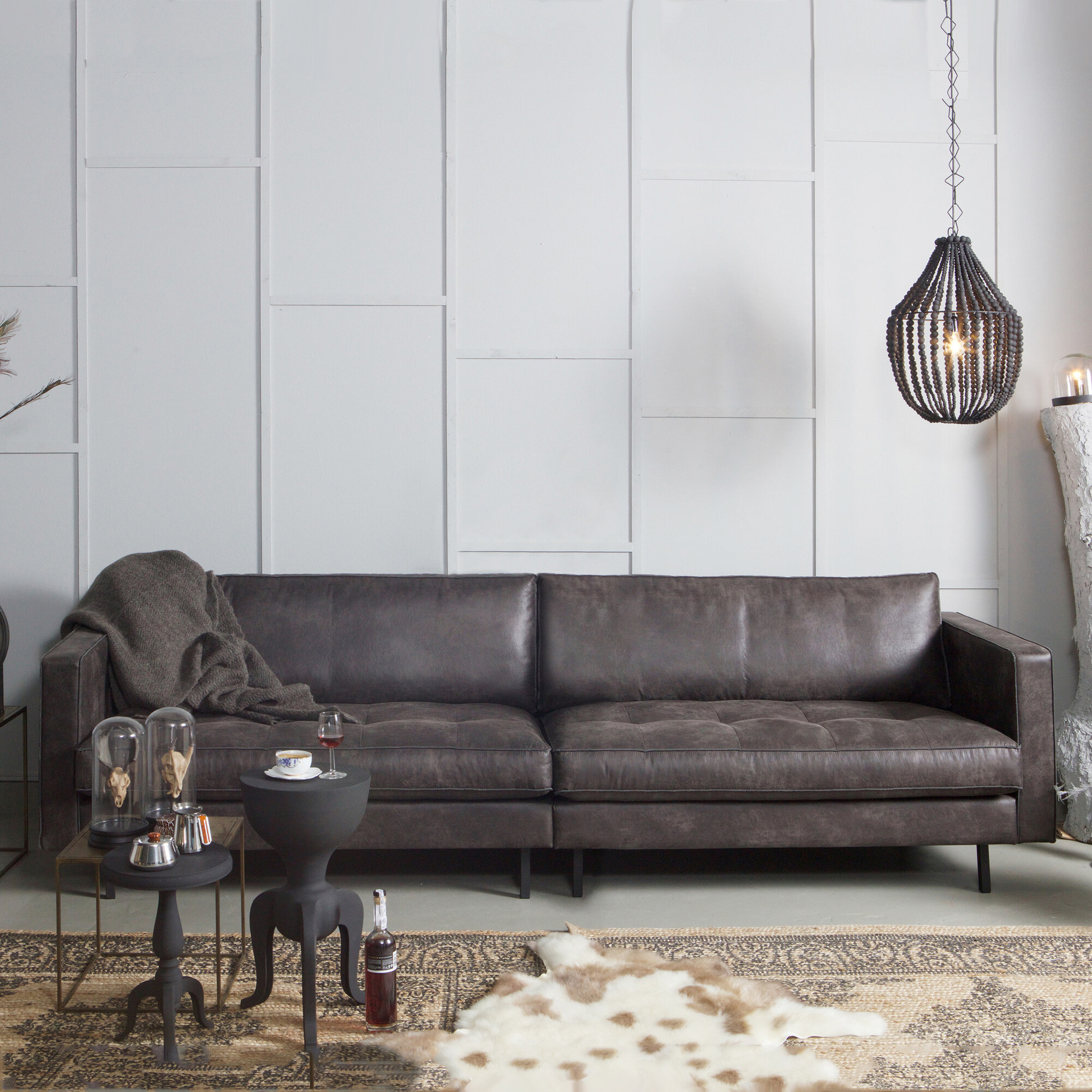 WOOOD Bank 'Rodeo Classic' 3-zits, kleur antraciet