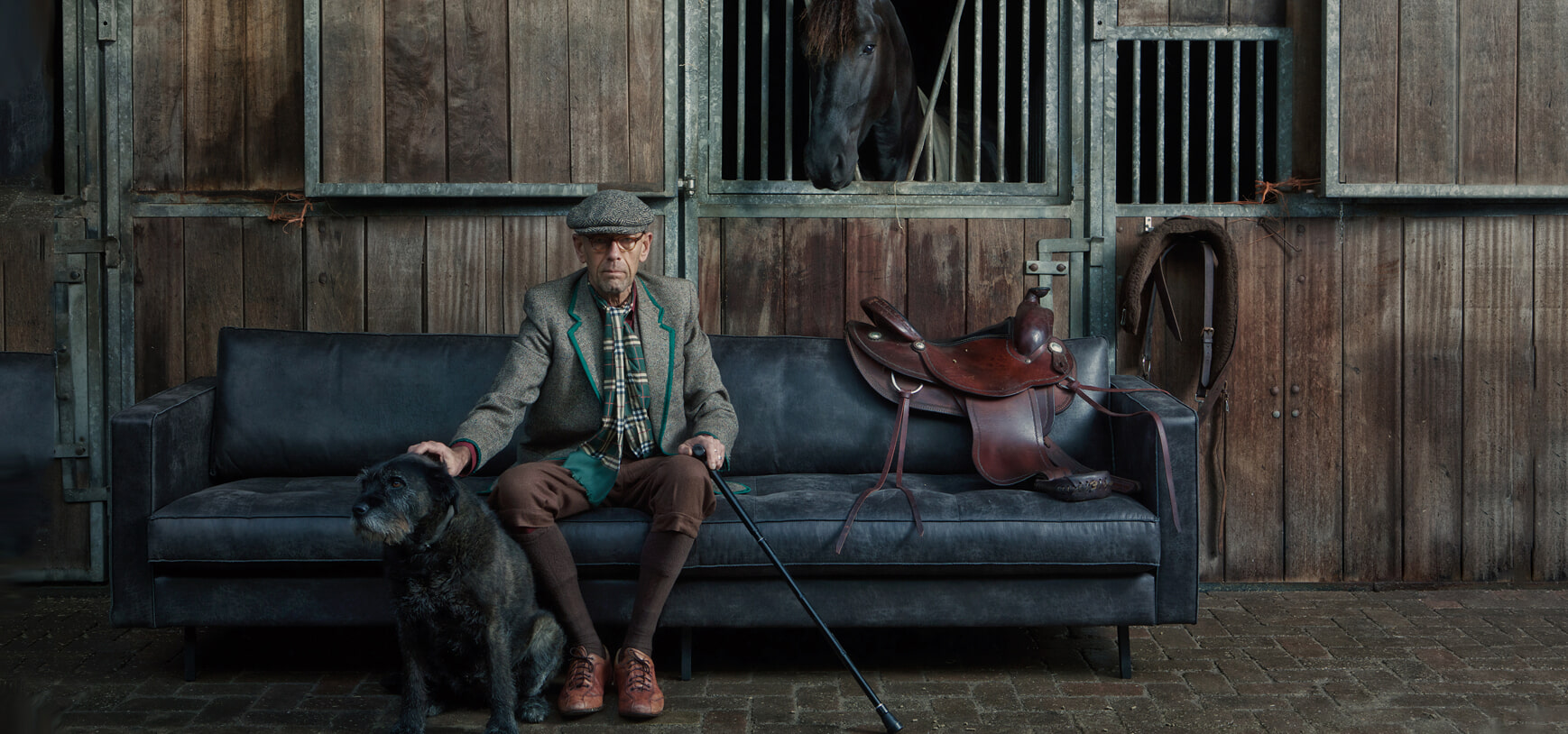 WOOOD Bank 'Rodeo Classic' 3-zits, kleur antraciet
