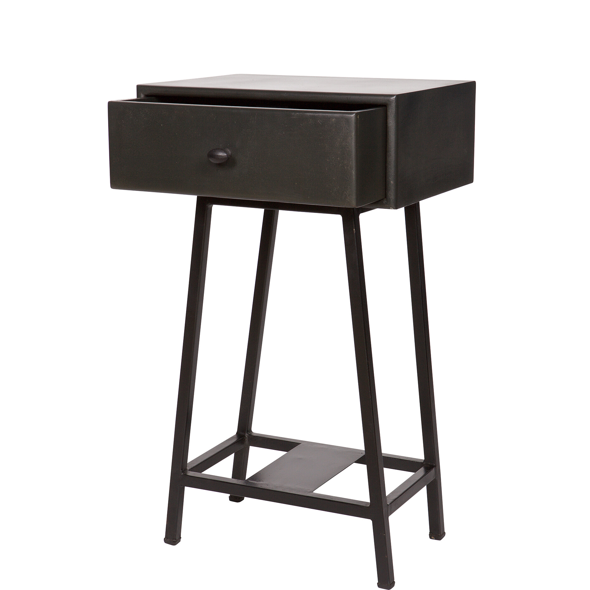 WOOOD Nachtkastje 'Skybox' Mangohout, kleur Zwart