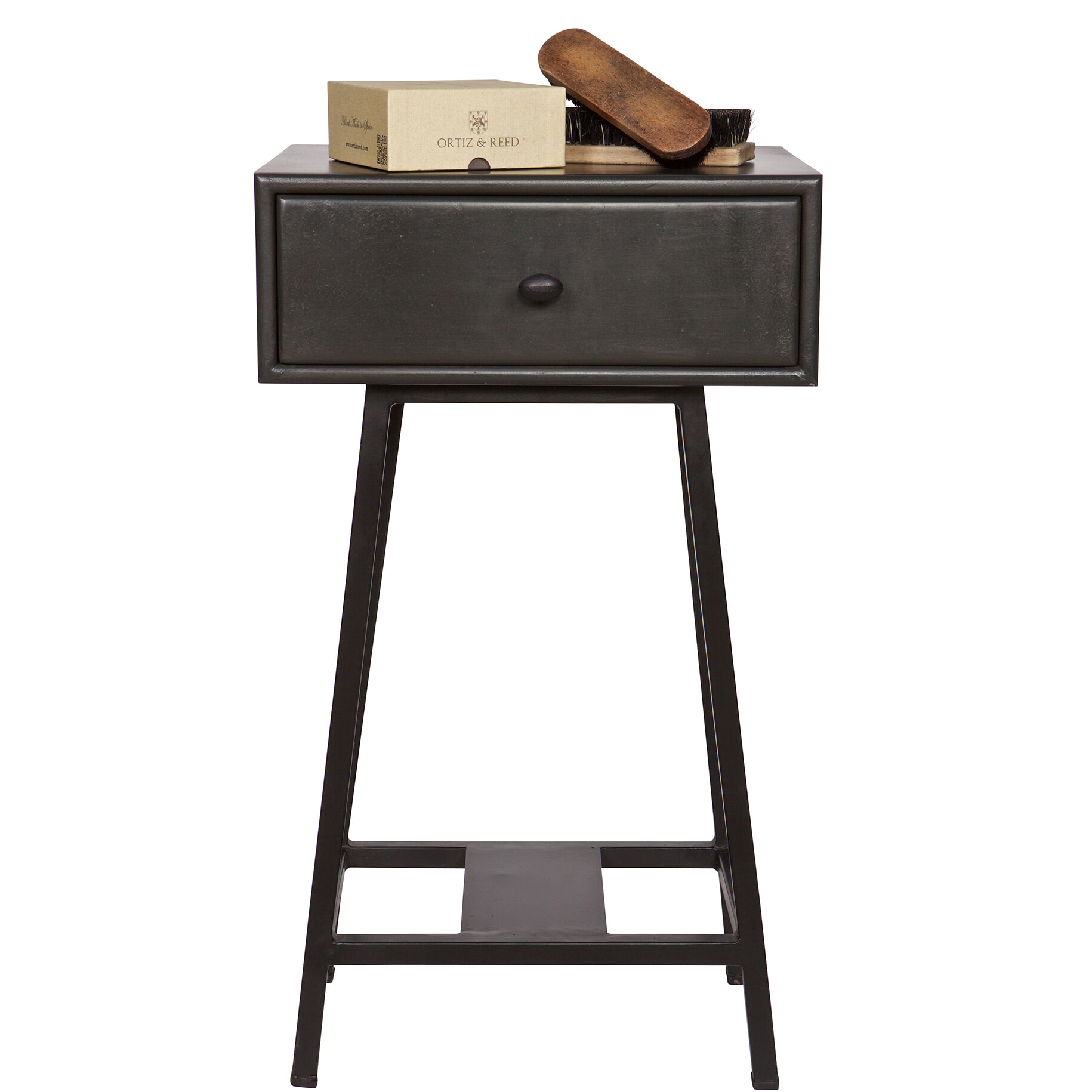 WOOOD Nachtkastje 'Skybox' Mangohout, kleur Zwart