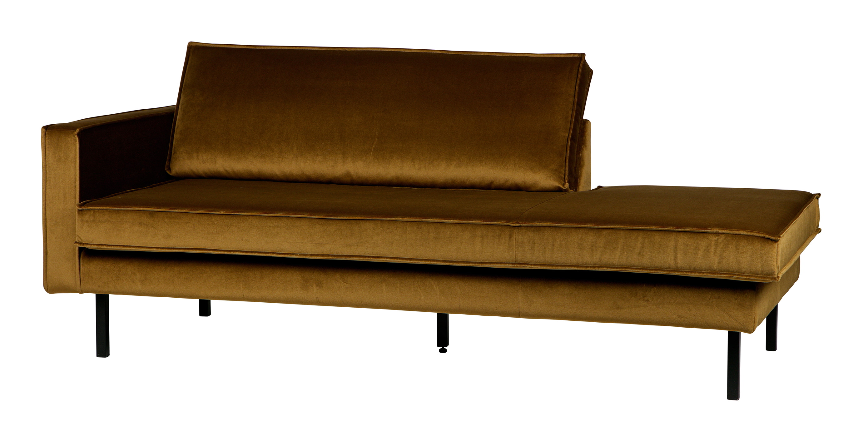 WOOOD Daybed 'Rodeo' Links, Velvet, kleur Honey (geel)