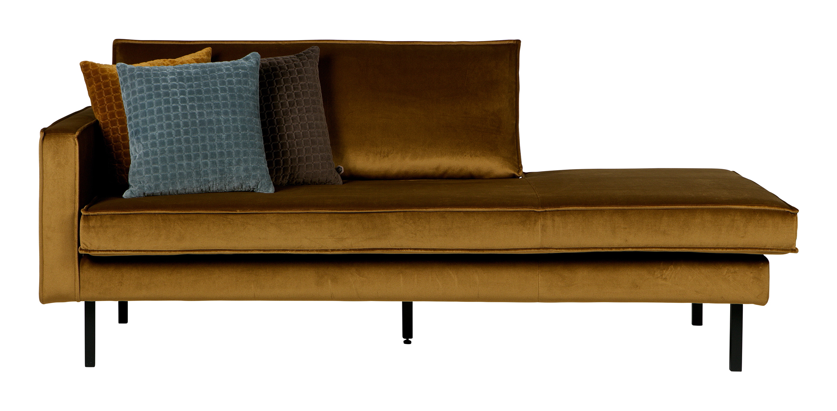 WOOOD Daybed 'Rodeo' Links, Velvet, kleur Honey (geel)