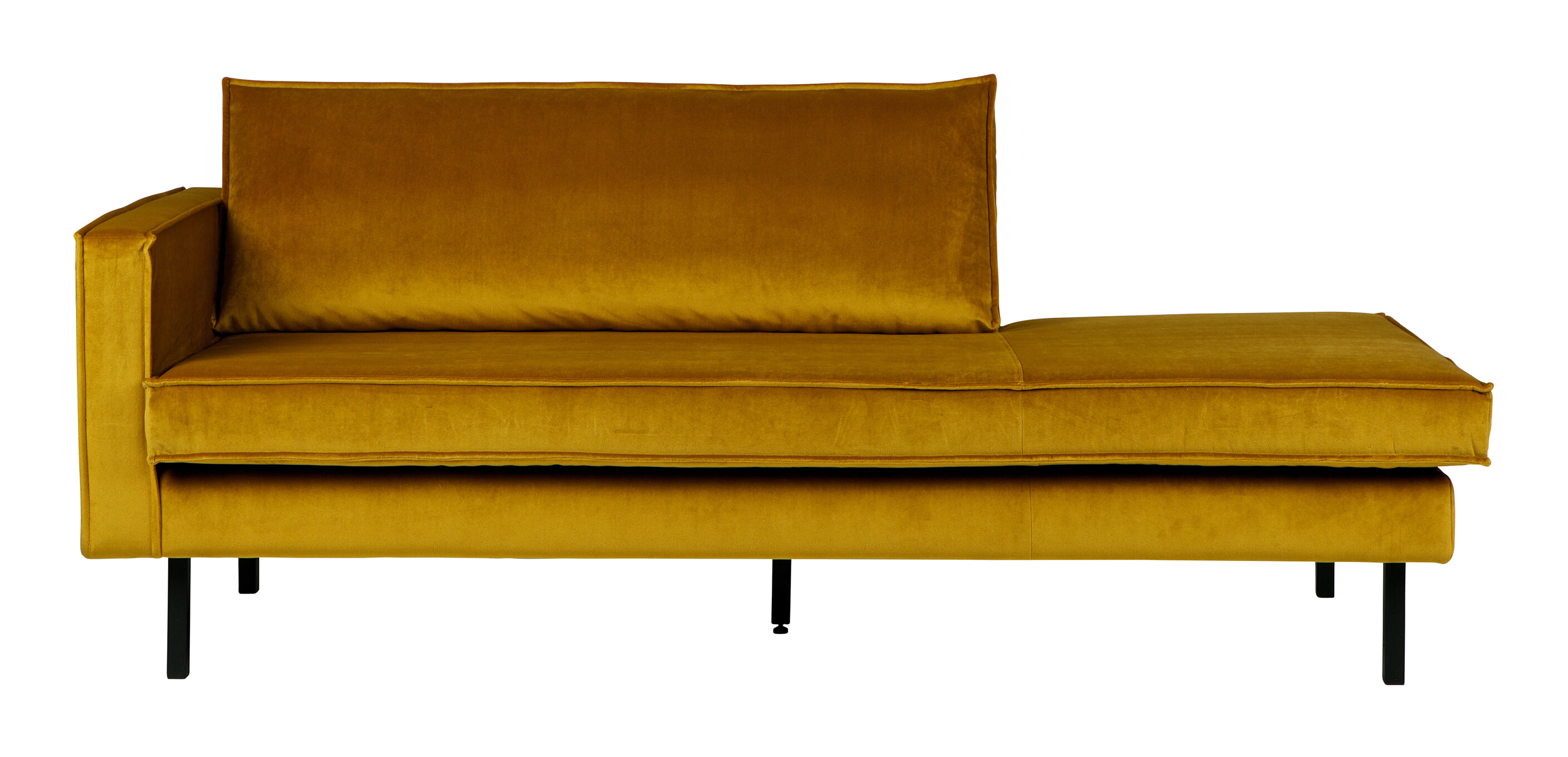 WOOOD Daybed 'Rodeo' Links, Velvet, kleur Oker